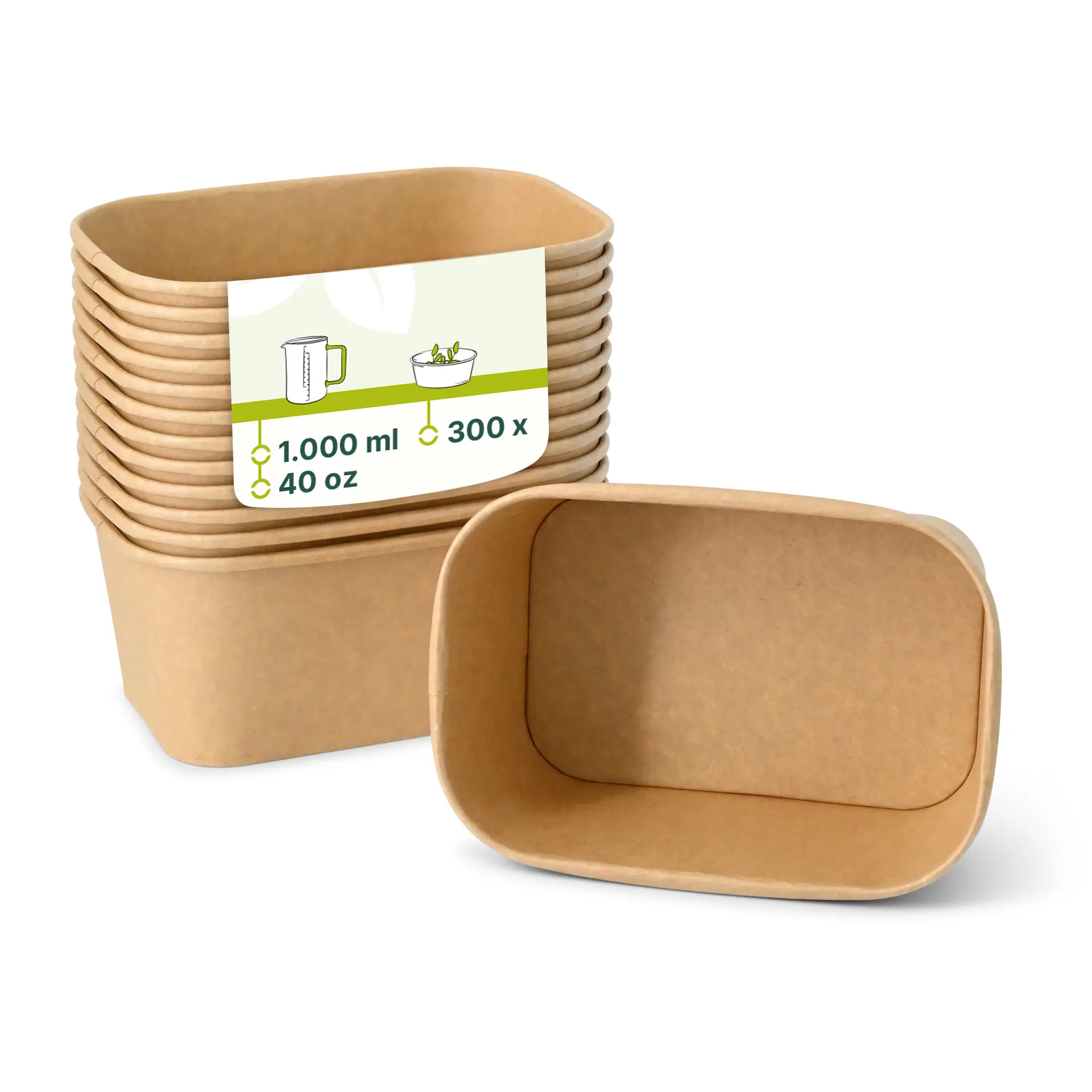Food Containers 1000 ml, 17,5 x 12,5 x 7,5 cm, kraft, rectangular Food Containers 1000 ml, 17,5 x 12,5 x 7,5 cm, kraft, rectangular