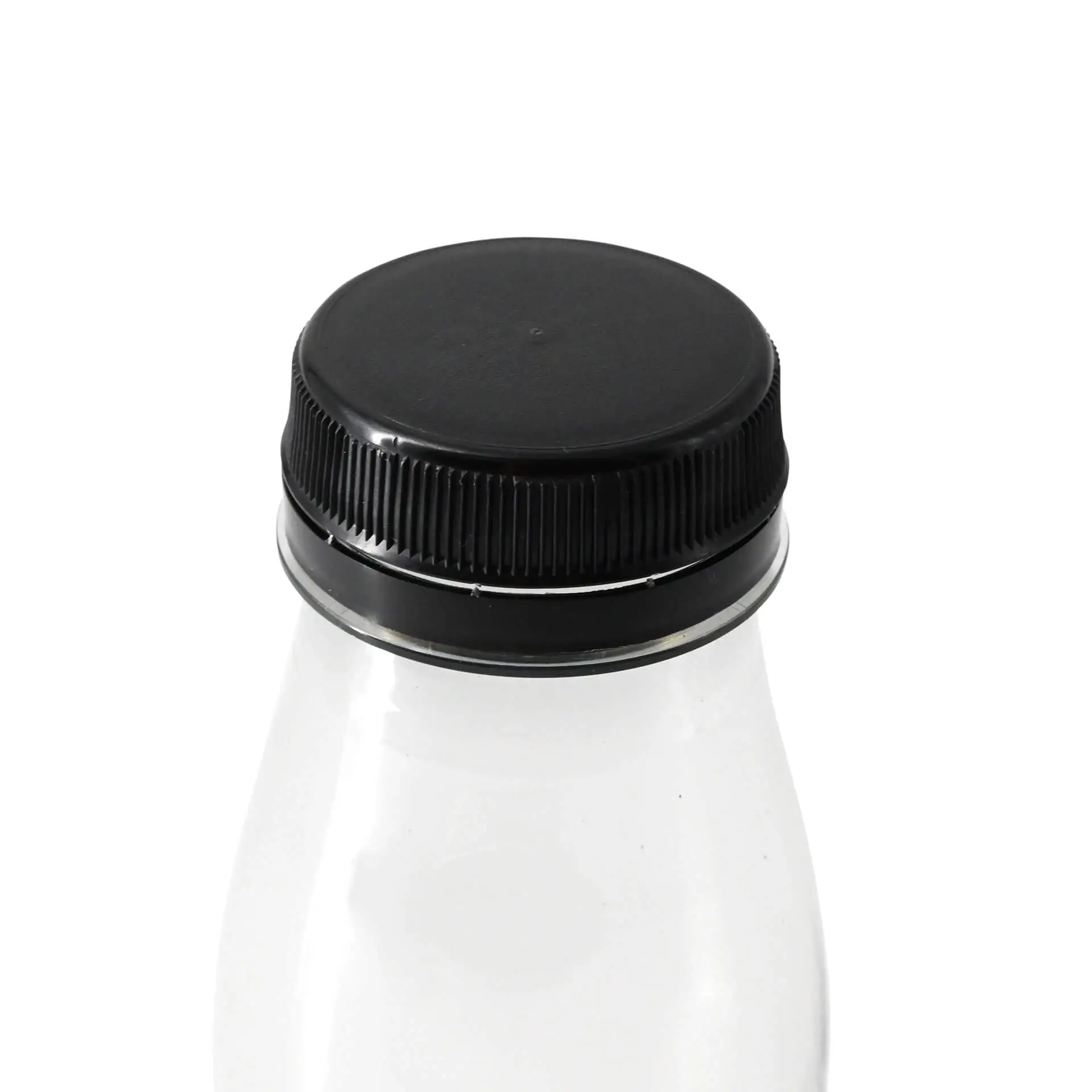 250 ml / 9 oz rPET-bottles, clear, black lid dcd03034-rpet-flaschen-250-ml-klar-deckel-schwarz-2