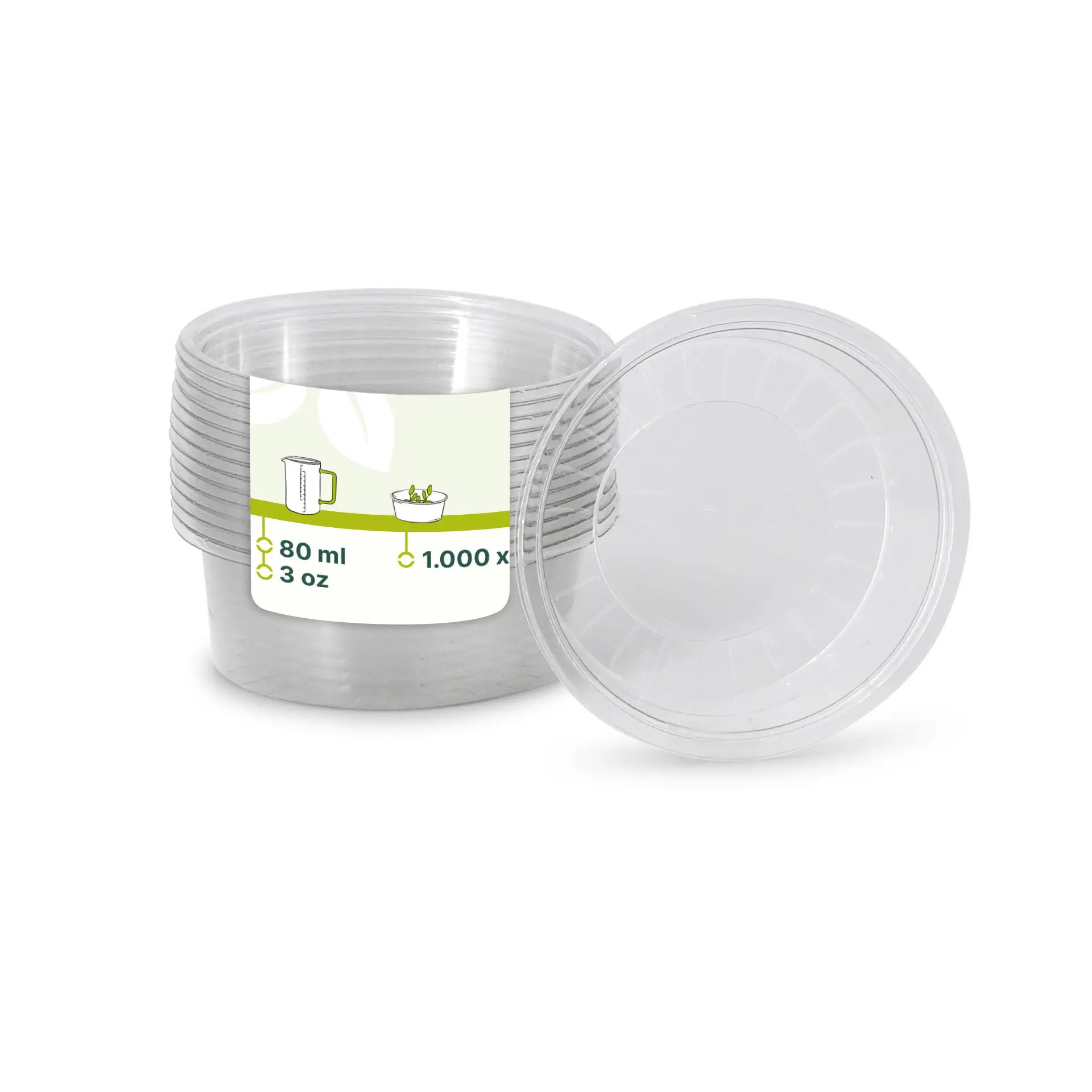 80 ml / 3 oz rPET dip pots, Ø 75 mm, clear dfc02507-rpet-portionsbecher-80-ml-75-mm-transparent