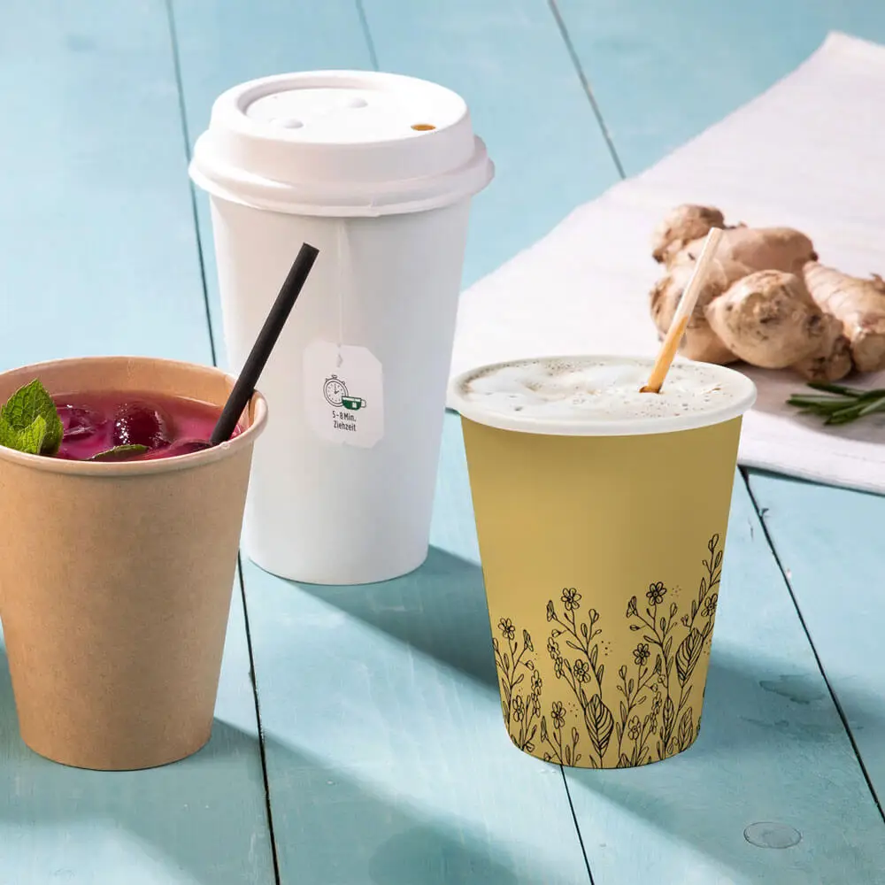 8 oz Paper cups spring 'Flowers' single wall, Ø 80 mm, yellow dhd041101-pappbecher-fruehling-blumen-200-ml-8-oz-80-mm-gelb-6