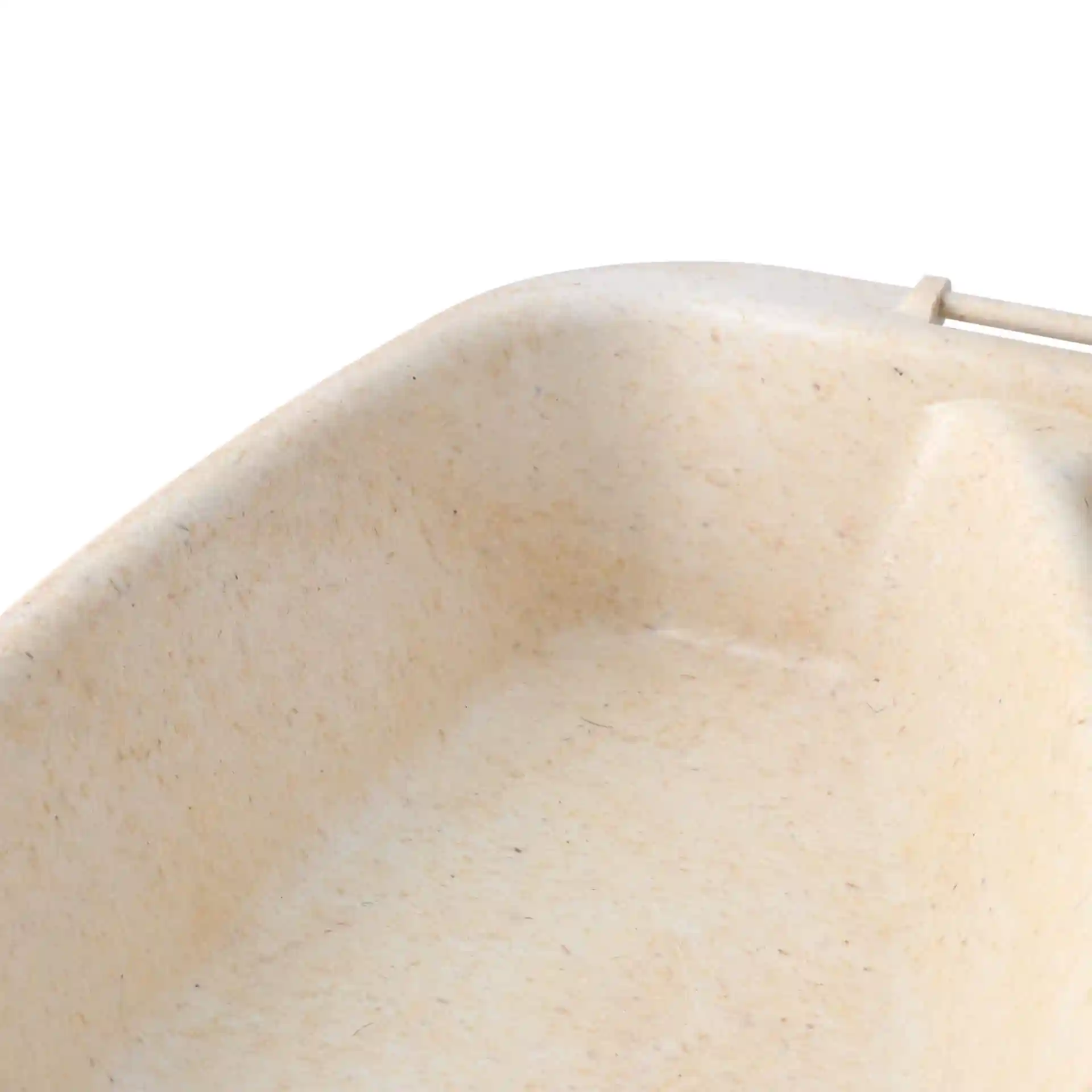 Deep reusable meal container with two compartments, cream white color, dimensions 24.5 x 20 x 4.5 cm.