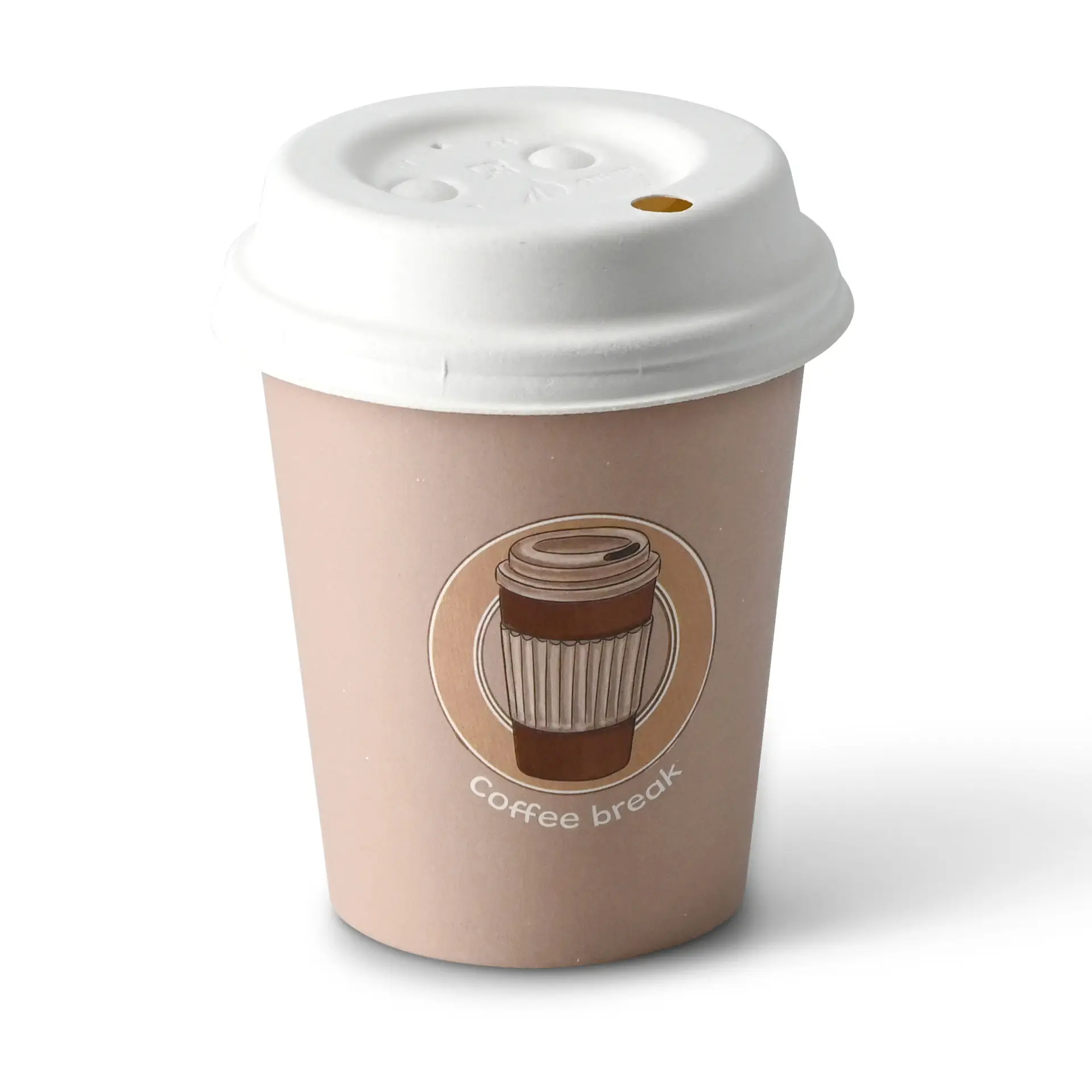 8 oz Paper cup printed with "Coffeebreak", Ø 80 mm, white