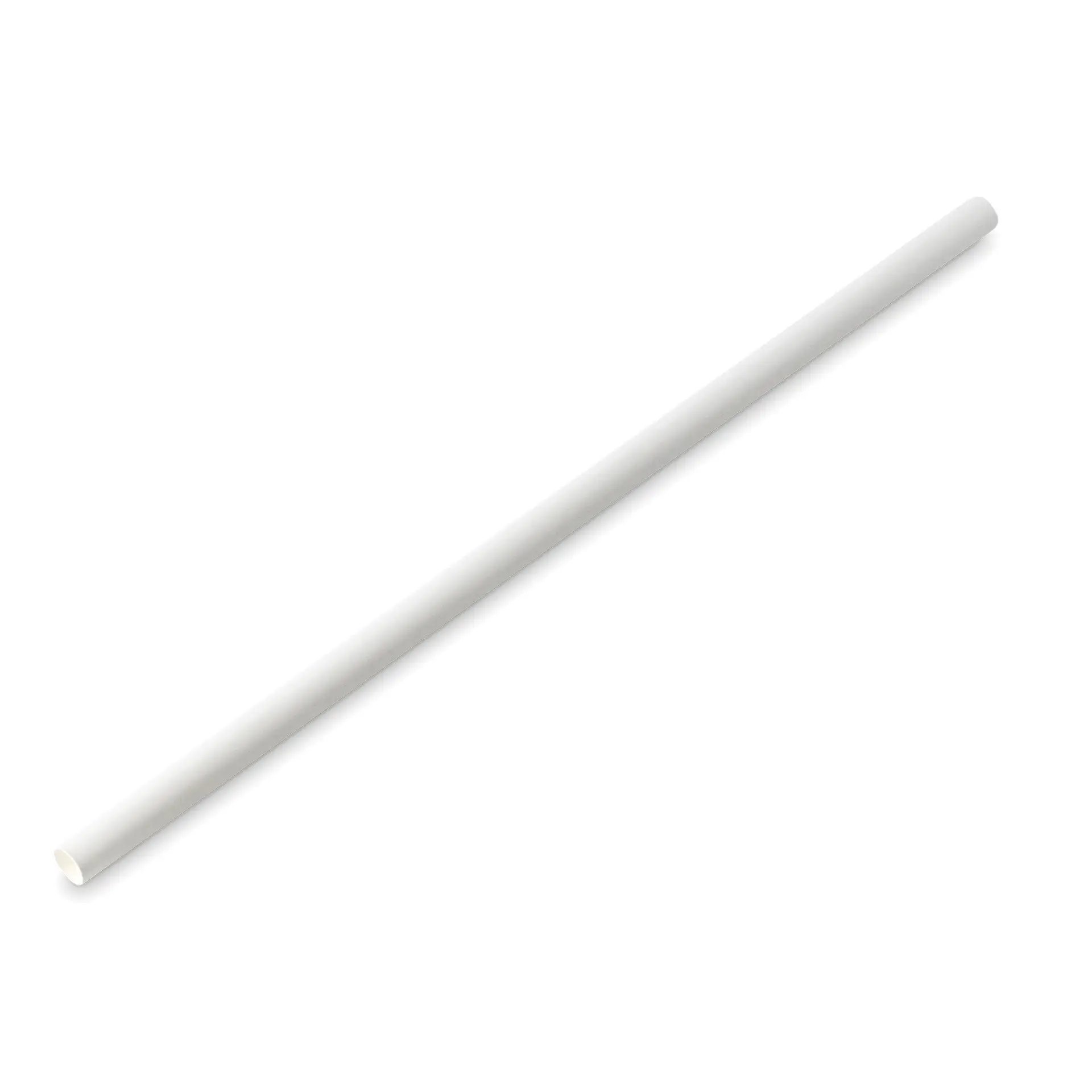 Jumbo drinking straw 23 cm, Ø 0,8 cm, white, vertically rolled