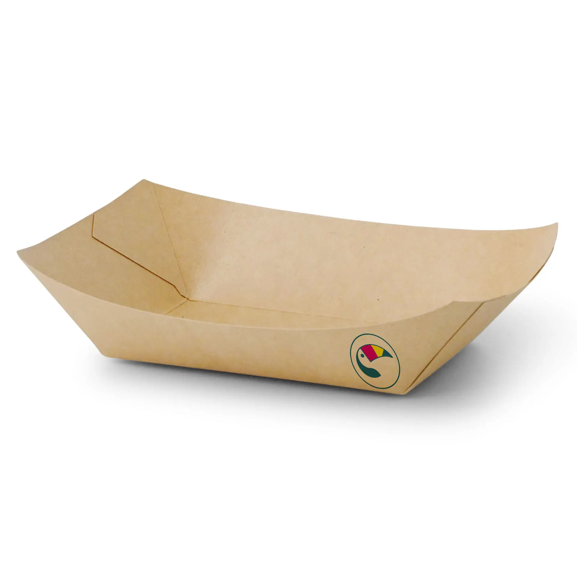 Printed snack tray, 500 ml / 20 oz, brown, PLA-coated