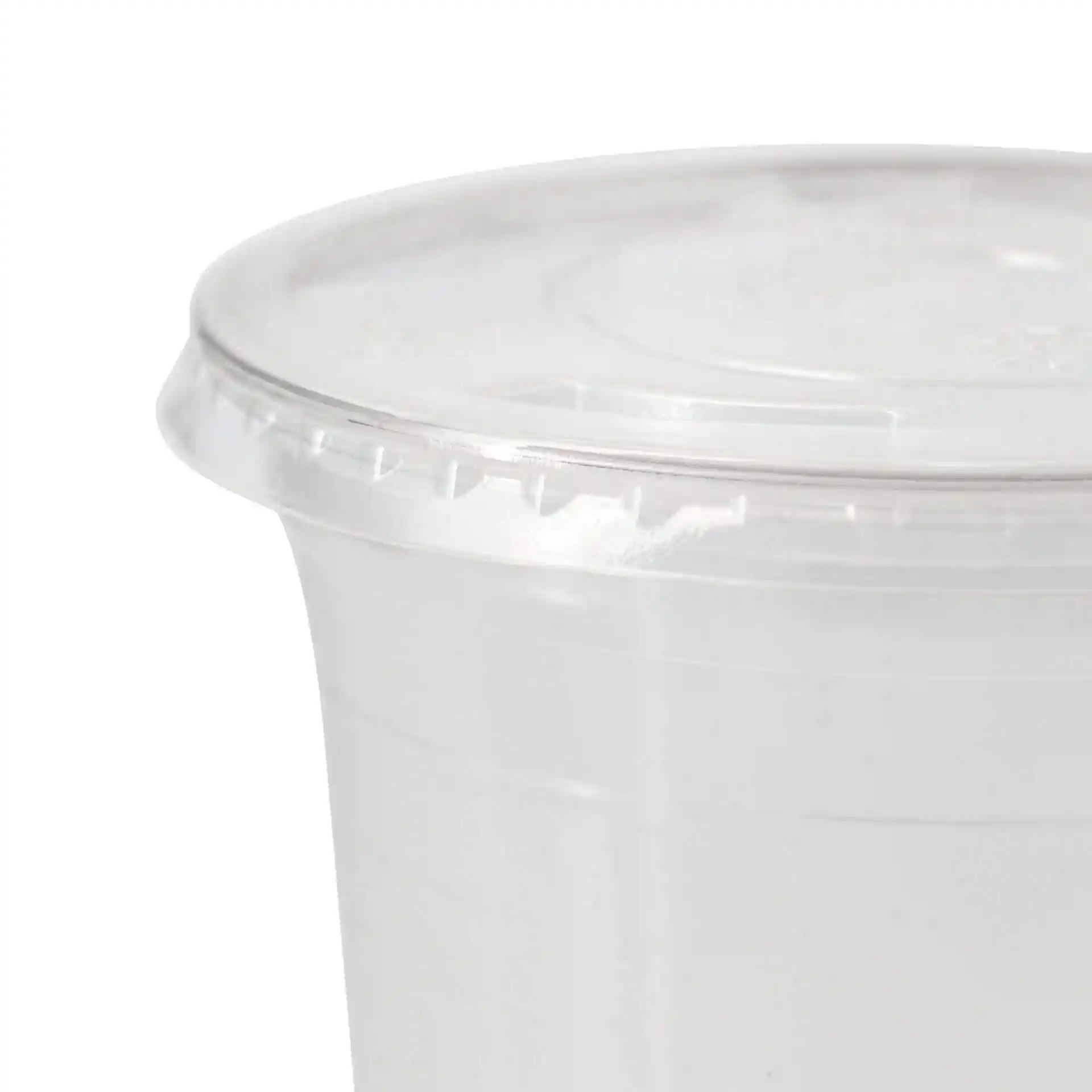Transparent PLA flat lid with a straw hole, measuring 96 mm in diameter and 8 mm in height.