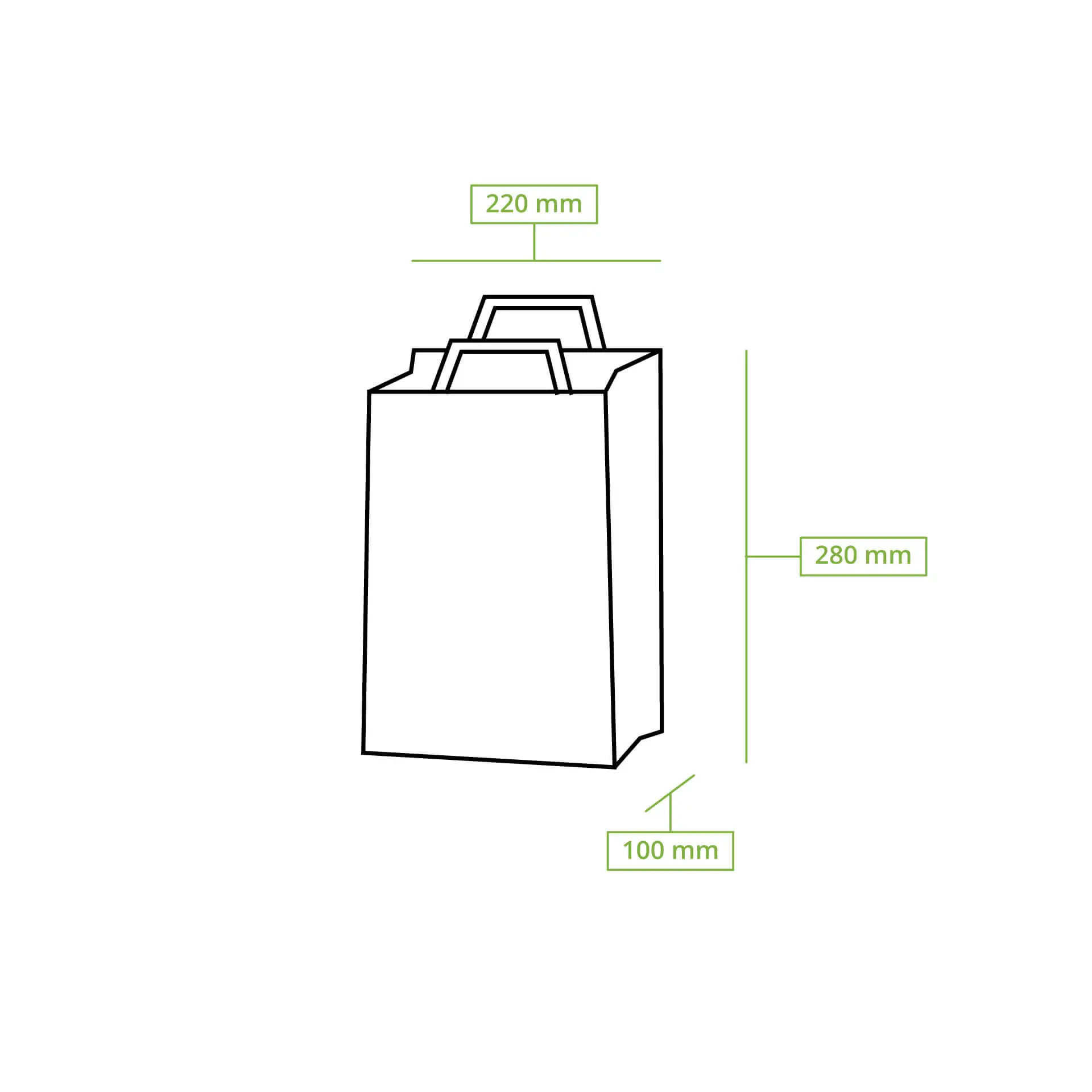 Recycling paper-carrier bags M, 22 x 10 x 28 cm, kraft
