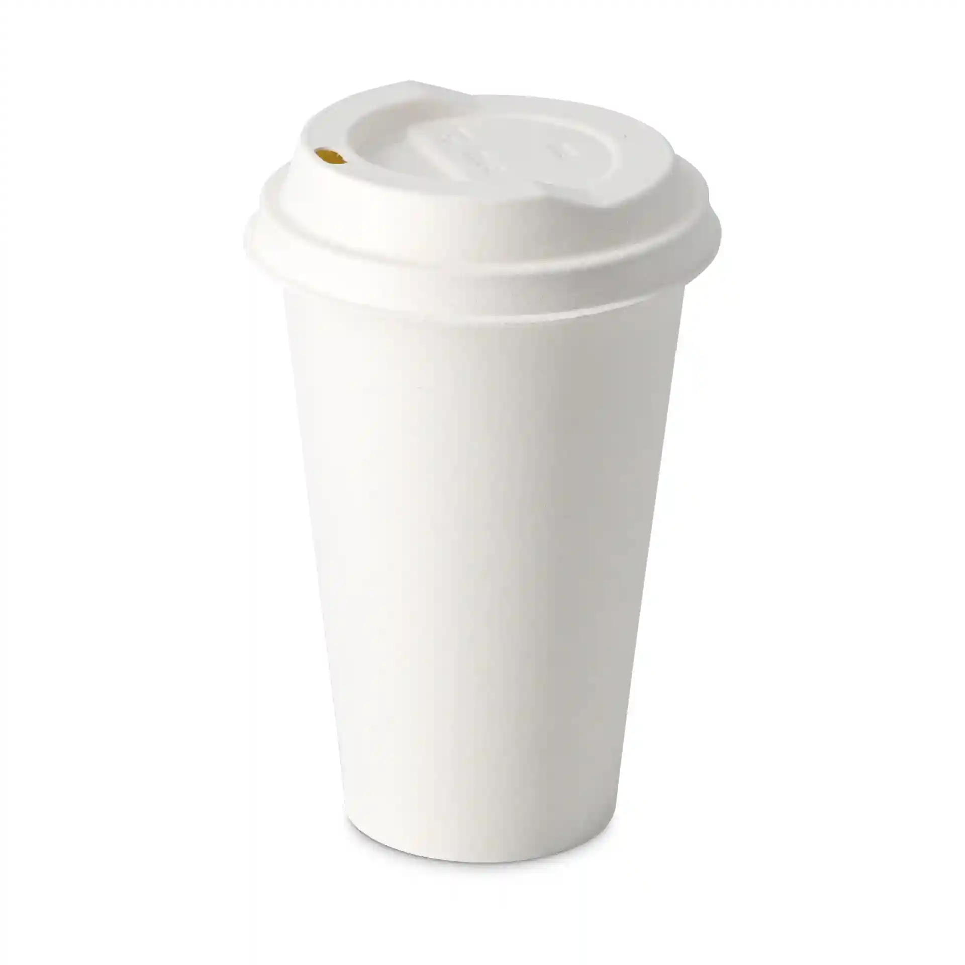 White paper cup with a single wall, 400 ml capacity, and a lid featuring a small opening.