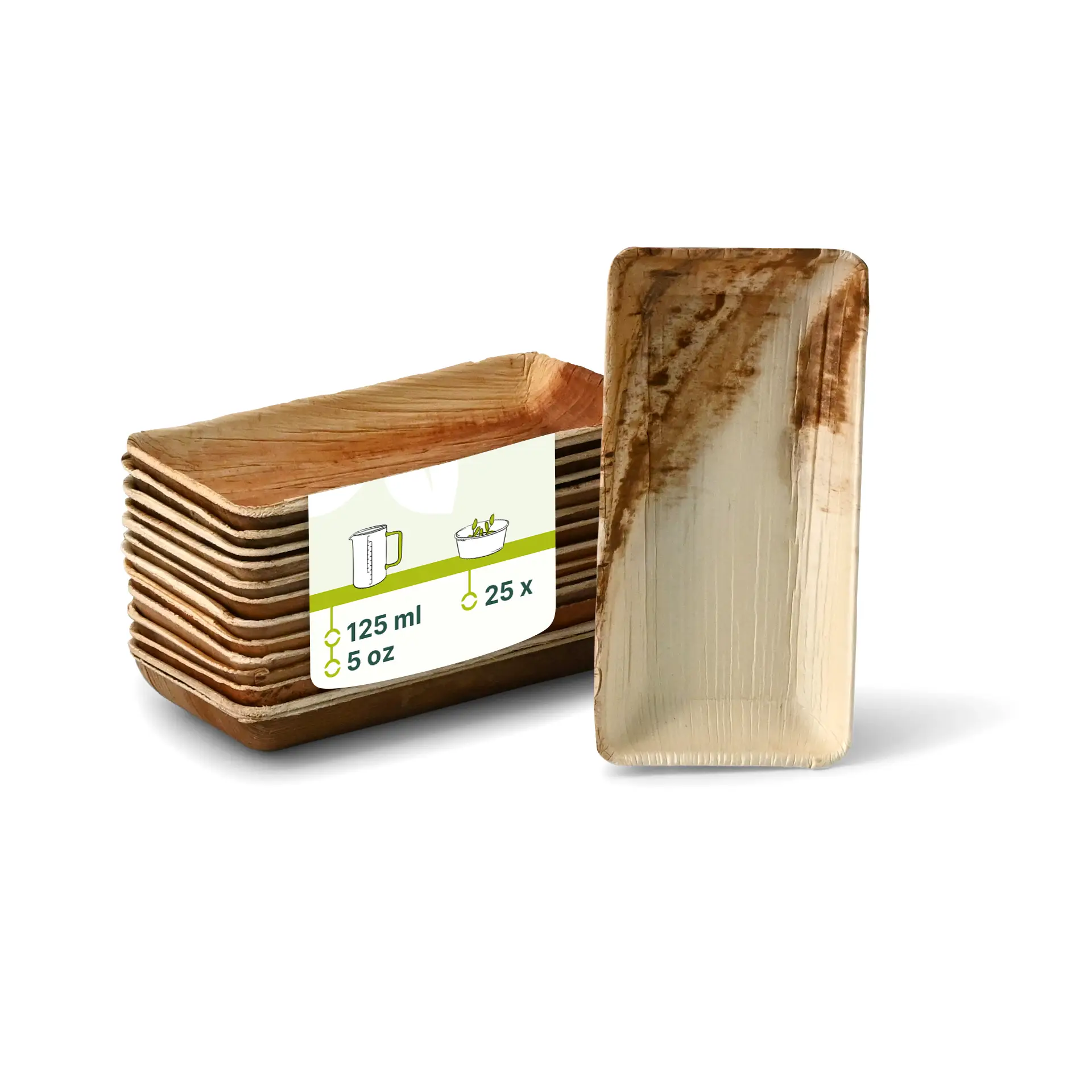 Palm leaf bowls  "Palmware®" 125 ml, rectangular