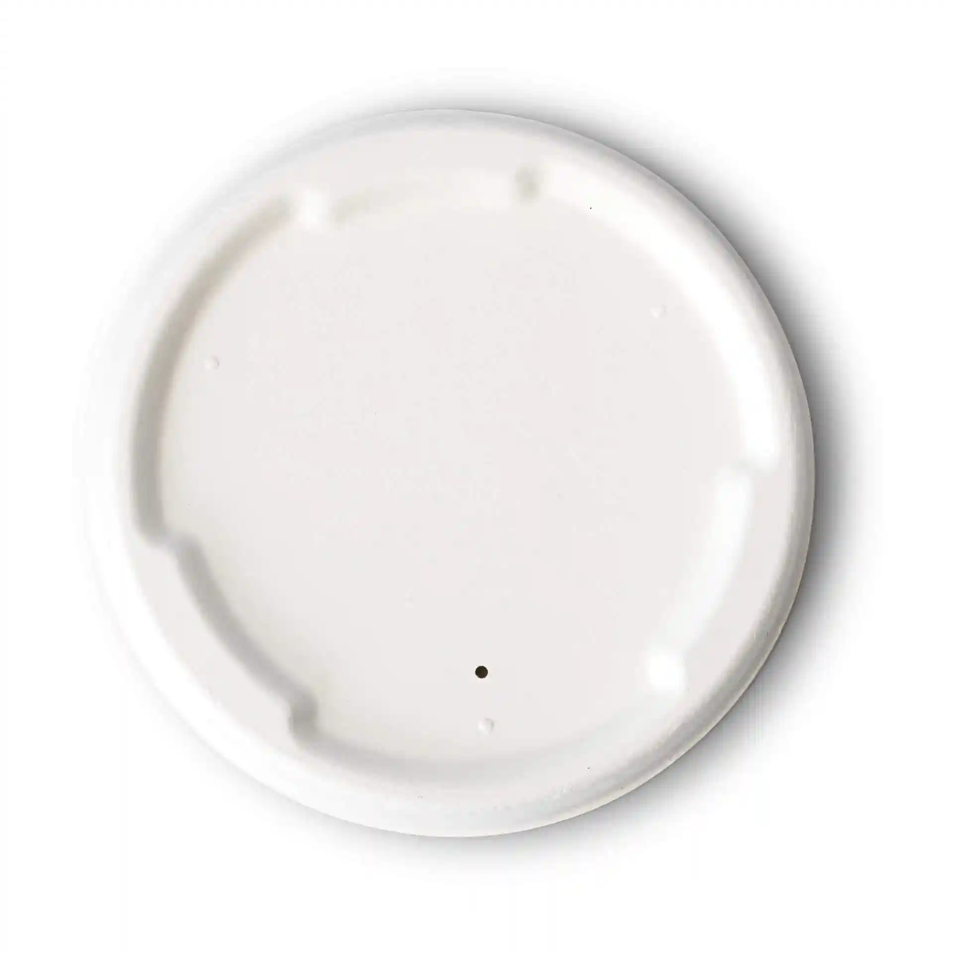 White round sugarcane lid with a diameter of 135 mm and a height of 12 mm, featuring a smooth surface.