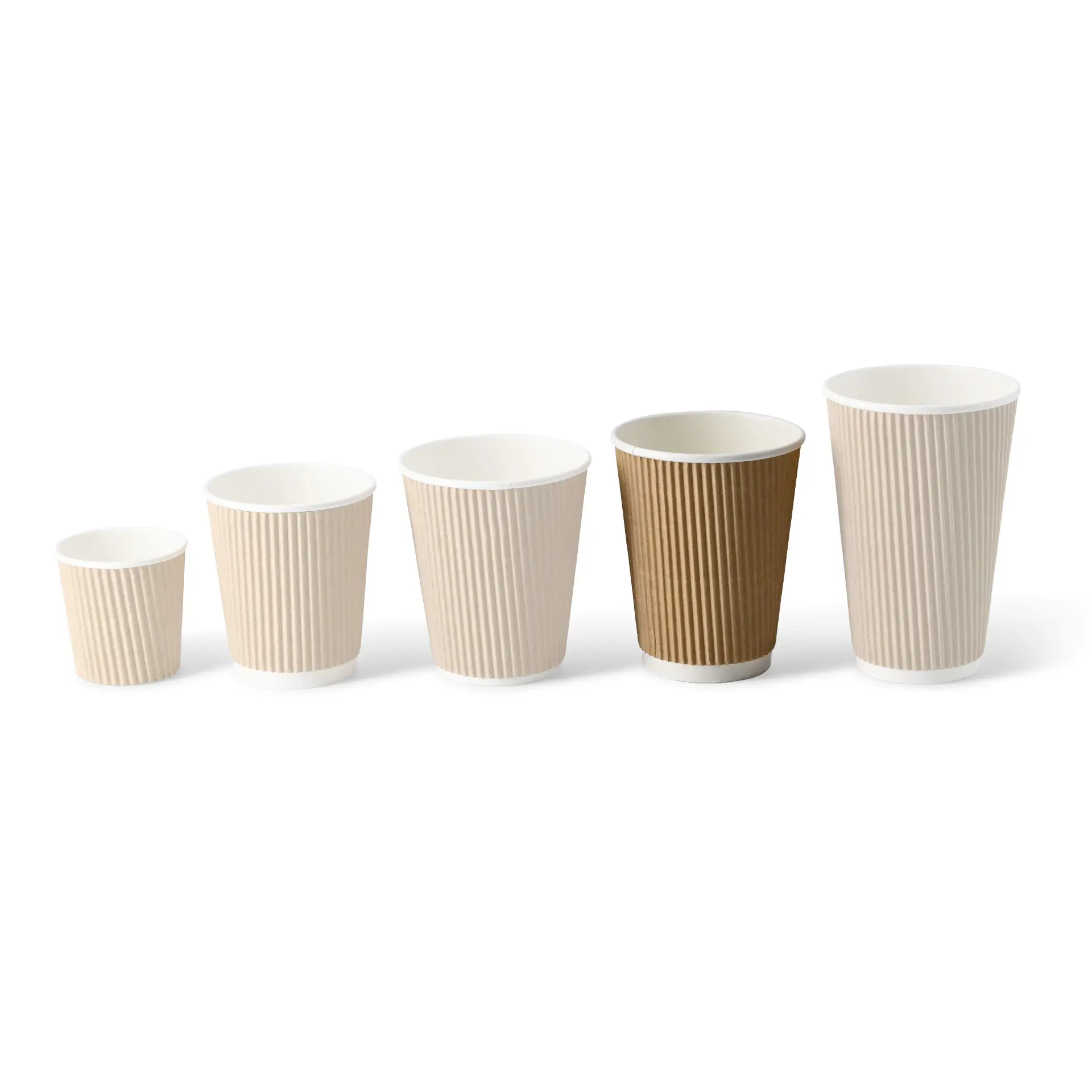 12 oz Takeaway coffee cups / Ripple cups, Ø 90 mm, kraft