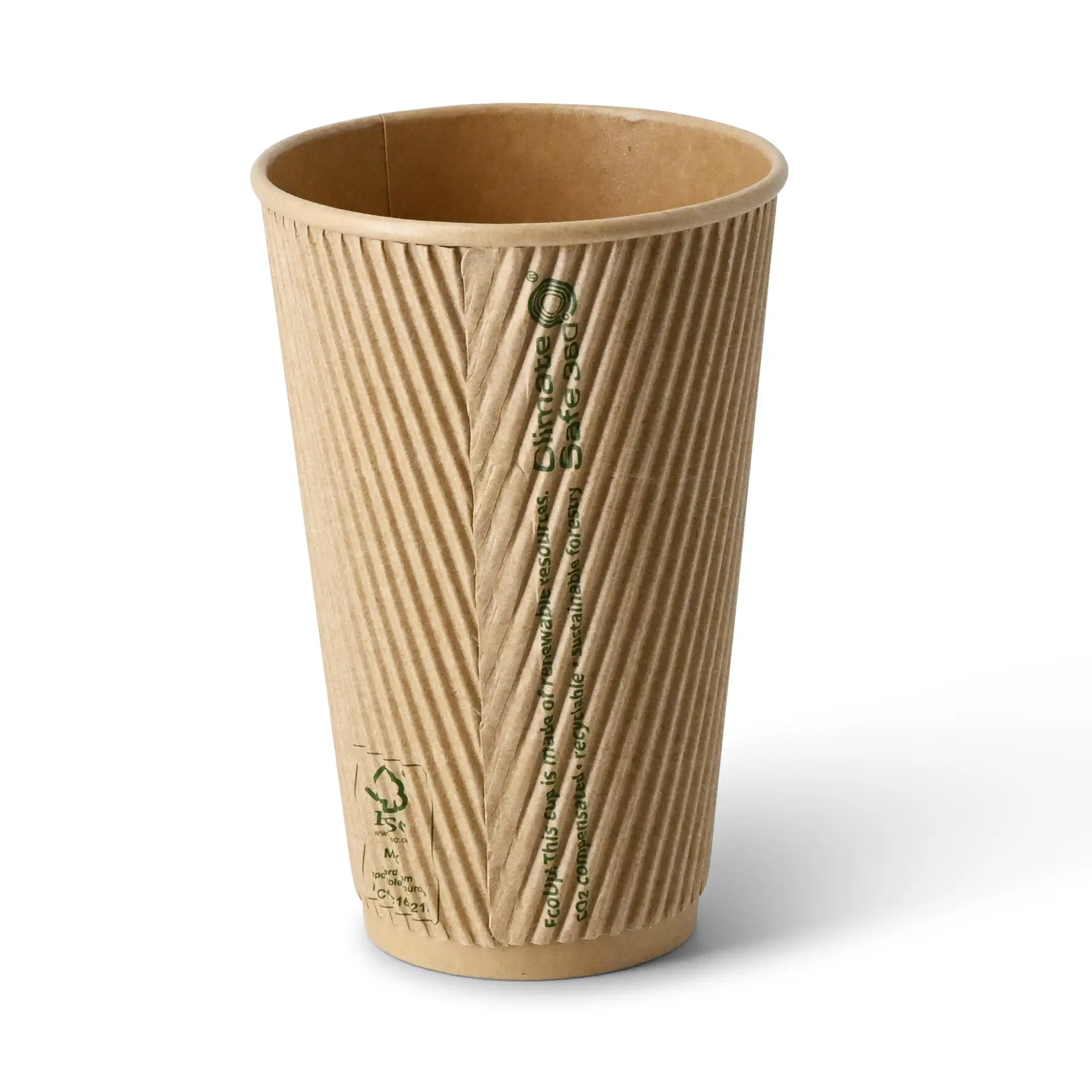 16 oz Takeaway coffee cups / Ripple cups, Ø 90 mm, kraft