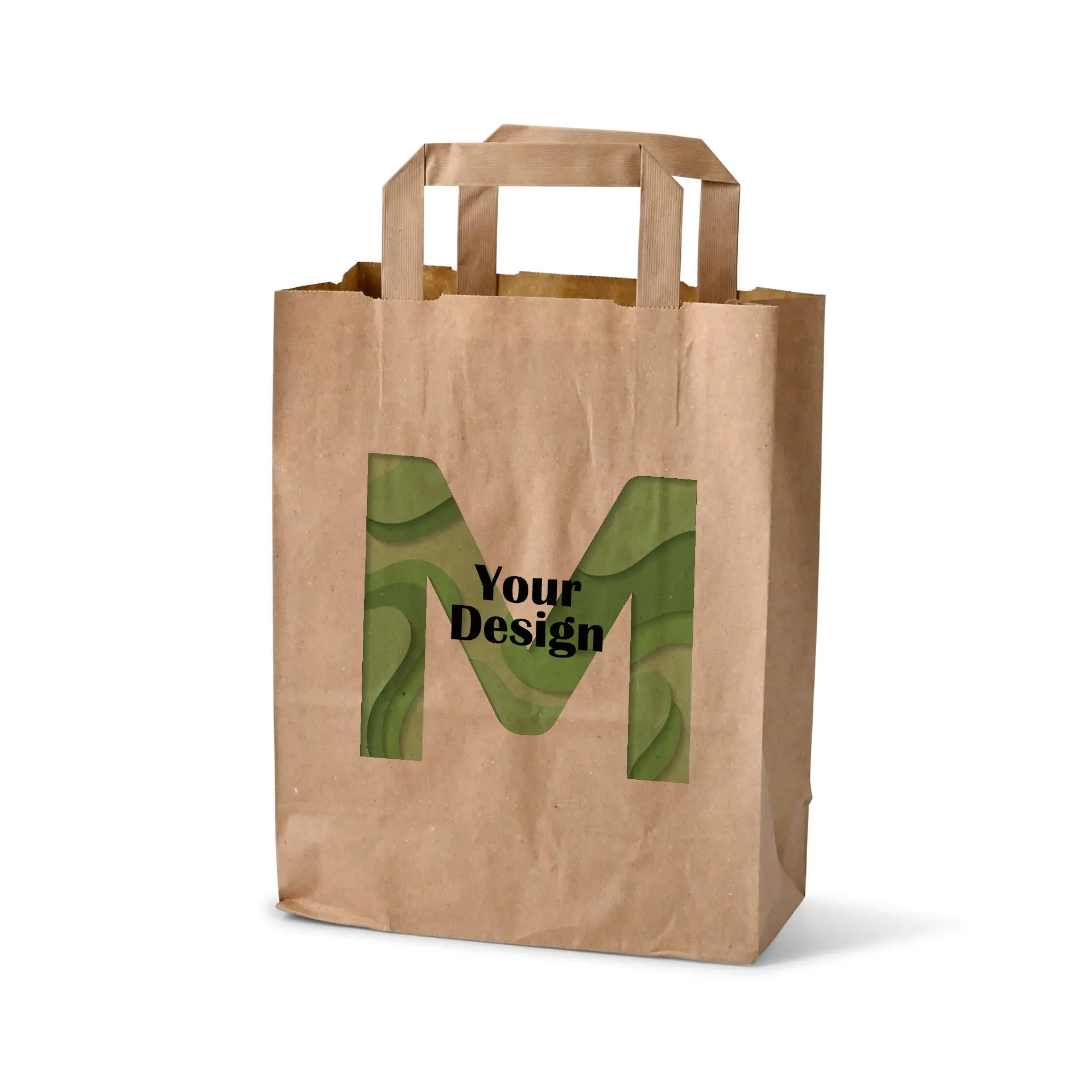 Print paper carrier bags, brown, M - 22 x 10 x 28 cm