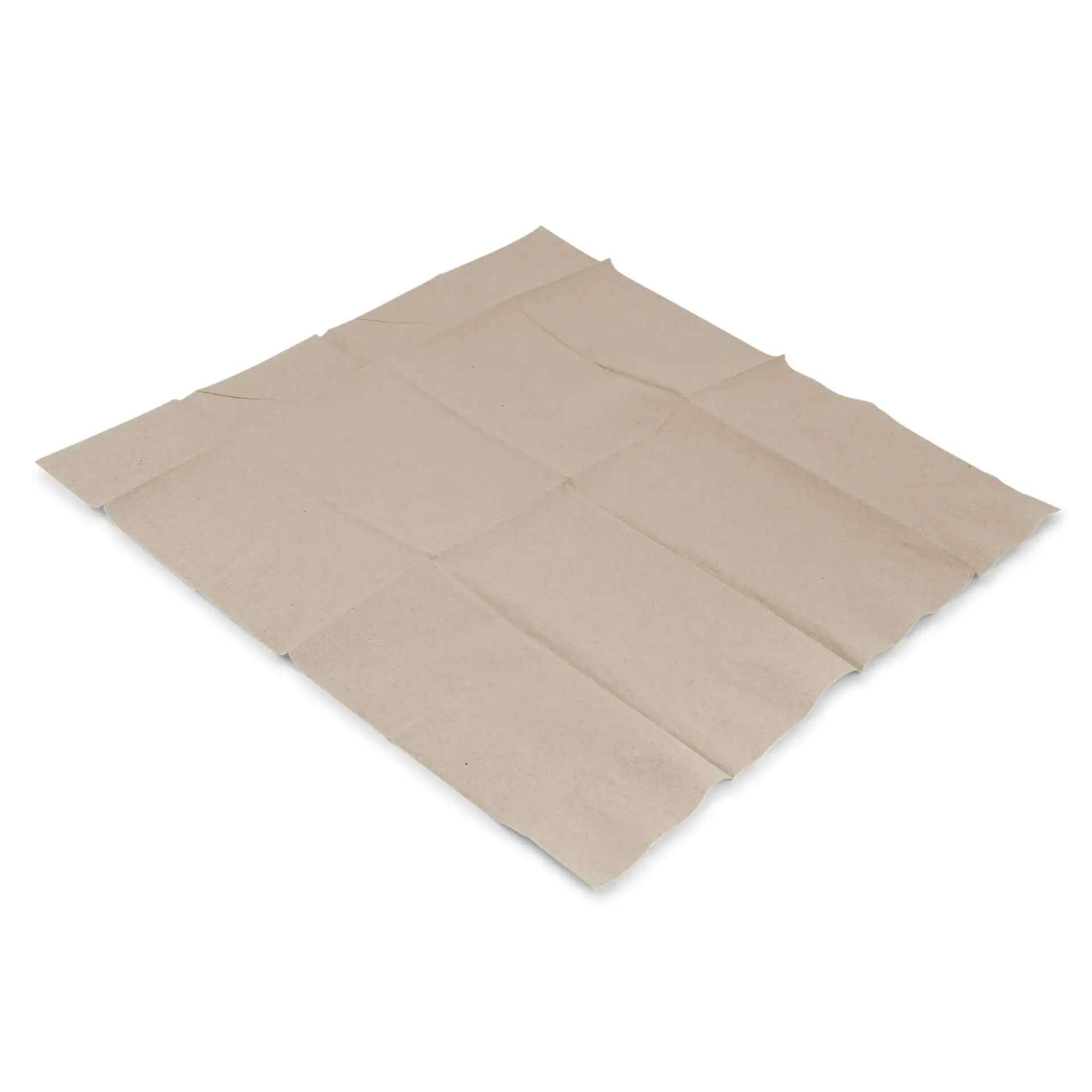 Rectangular cutlery pouch made of unbleached recycled paper, 2-ply, measuring 10 x 19.5 cm.