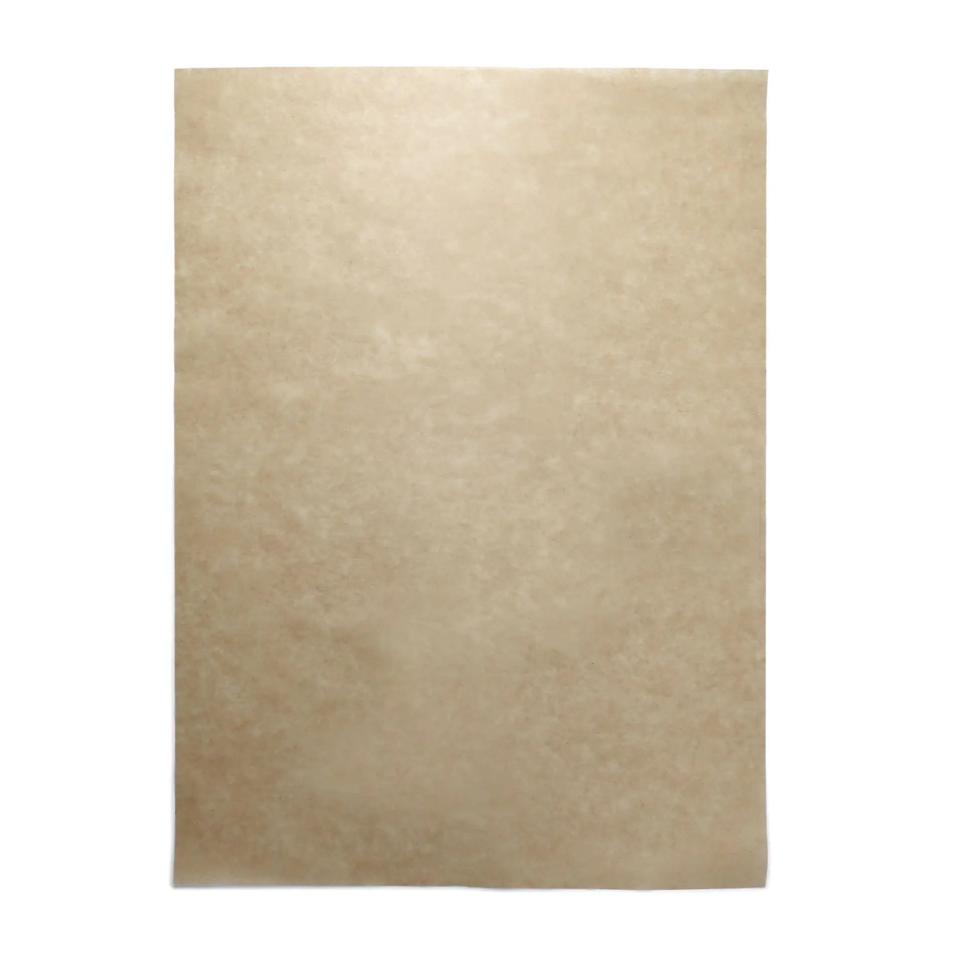 Brown greaseproof wrapping paper, pre-cut to 37.5 x 50 cm, suitable for hot, cold, and greasy foods.