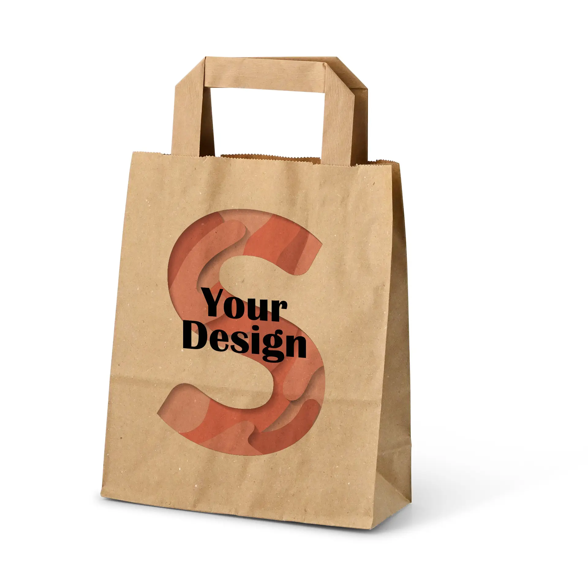 Print paper carrier bags, brown, S - 18 x 8 x 22 cm