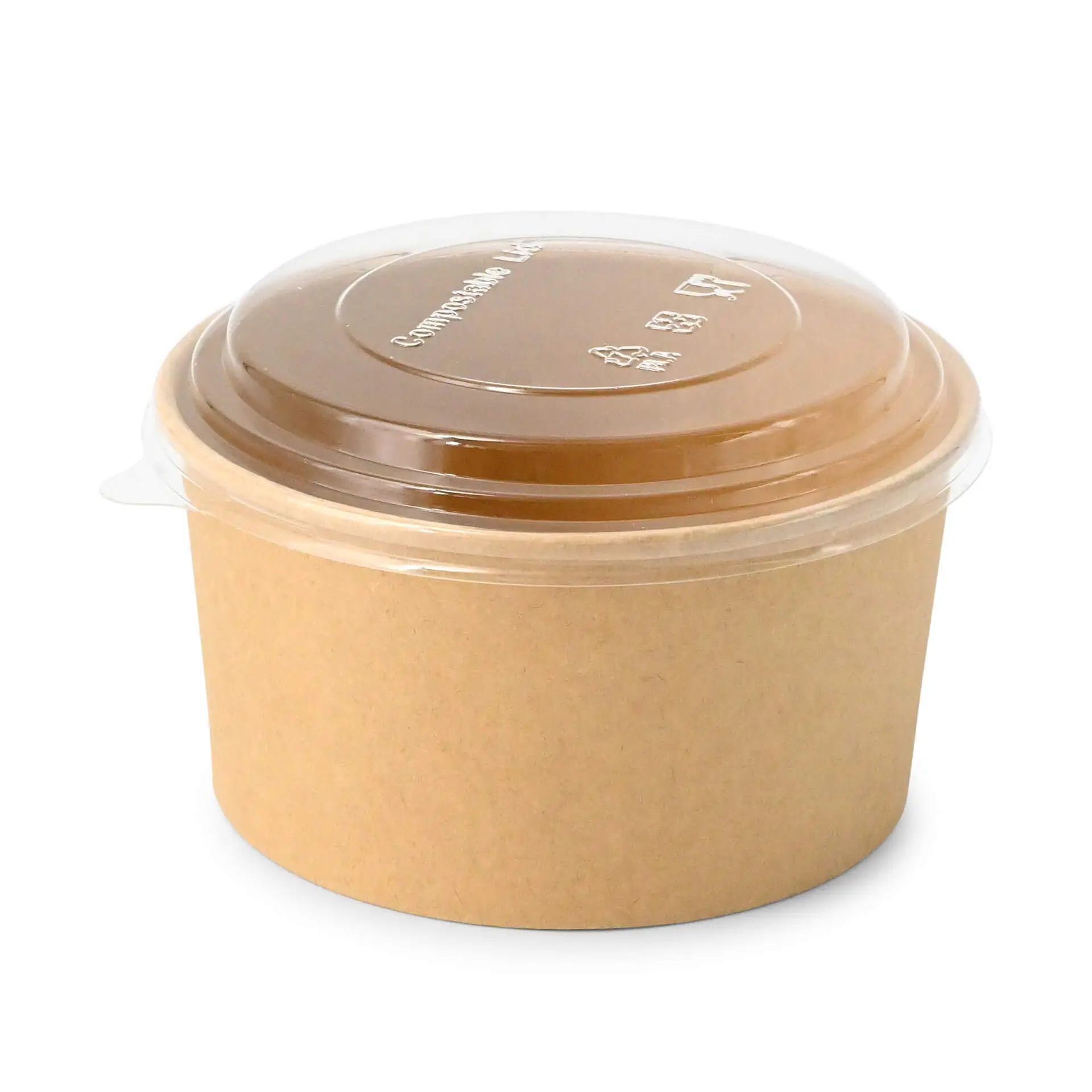 Paper bowls (coated) / Salad bowls 800 ml, Ø 150 mm, brown, round (1000 ml max. volume)