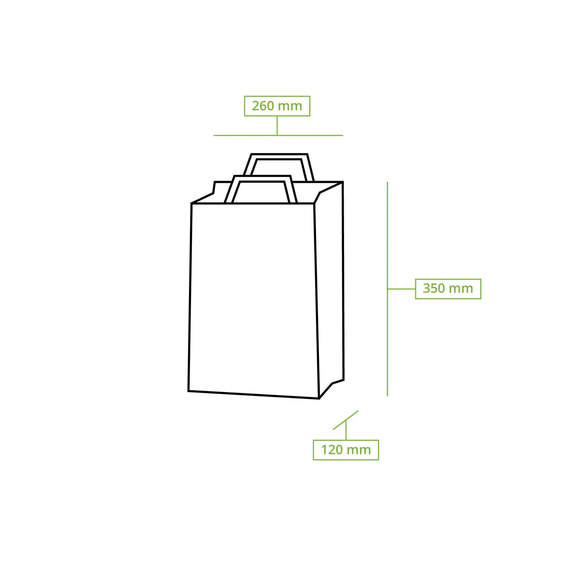 Recycling paper-carrier bags L, 26 x 12 x 35 cm, kraft