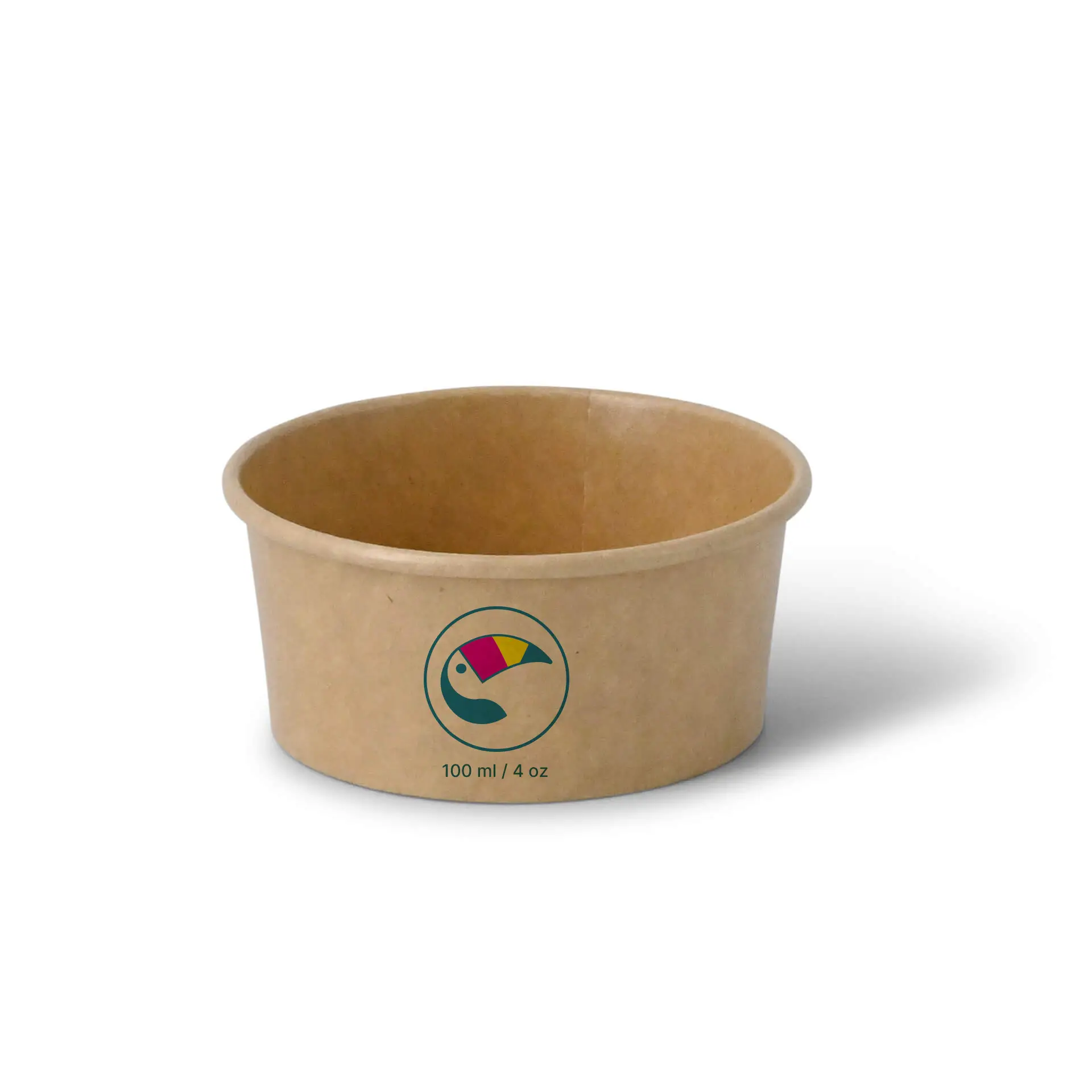 Print ice cream cups (optional with lid), 100 ml / 4 oz, brown, PE-coated