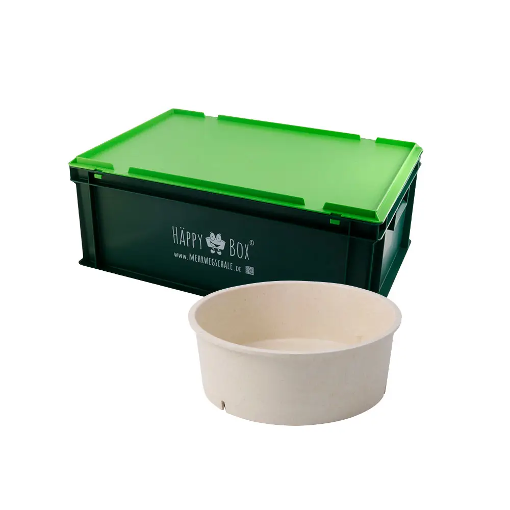 | 2 FOR 1 | Second-hand-set Reusable Bowls merways Bowl 1,000 ml, Cashew / creame white