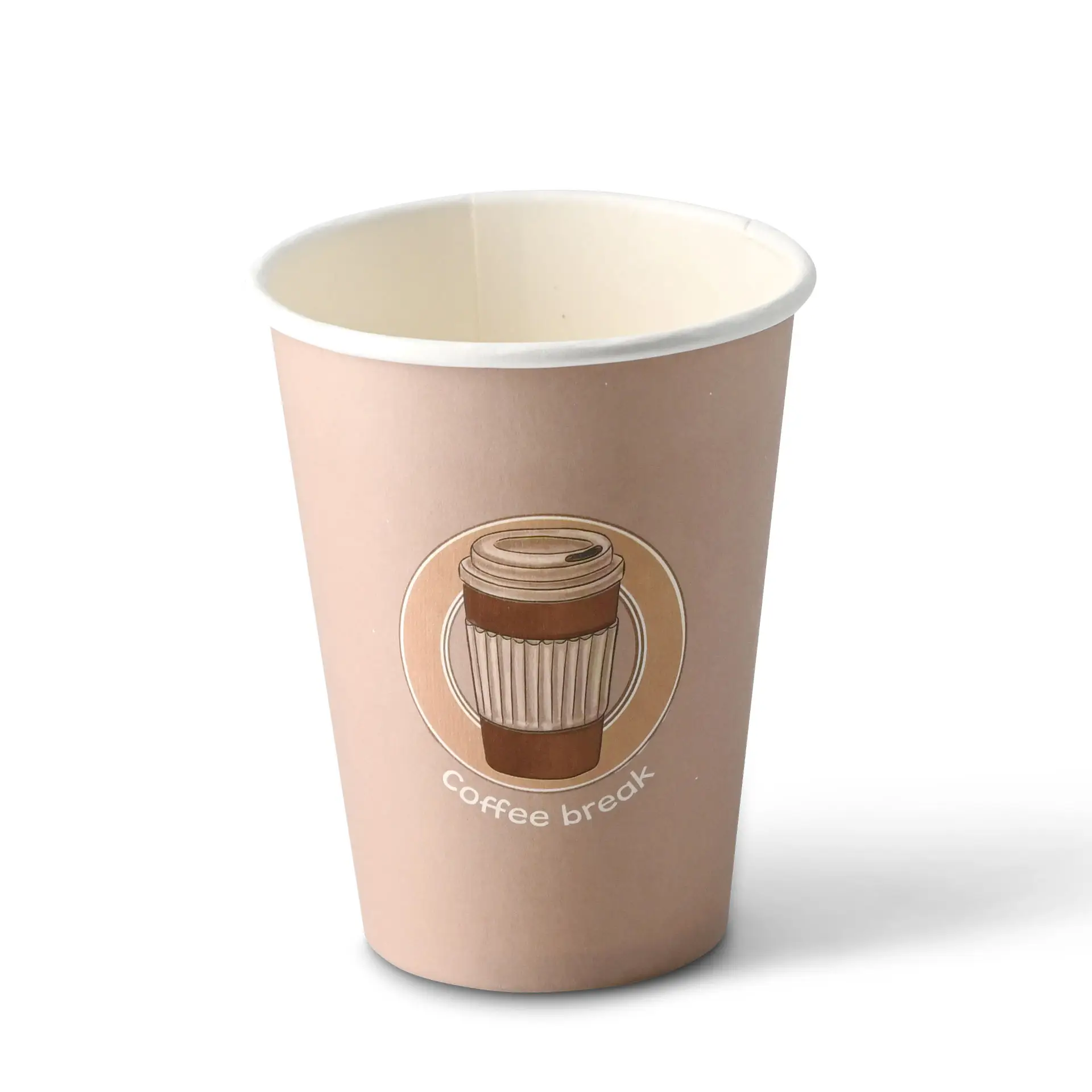 12 oz Paper cup printed with "Coffeebreak", Ø 80 mm, white