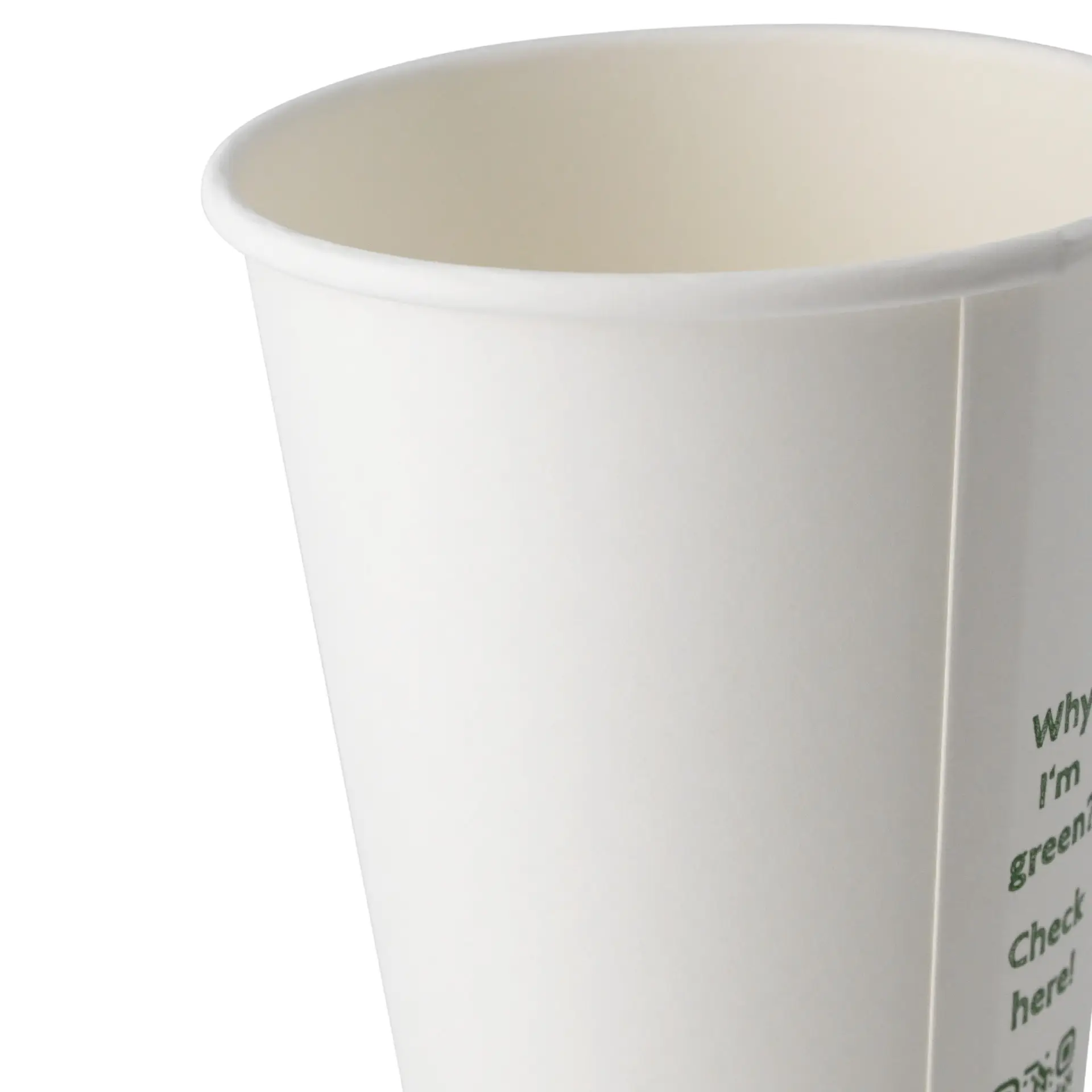 Paper cup 400 ml / 16 oz, Ø 90 mm, single wall, white, PLA-coated