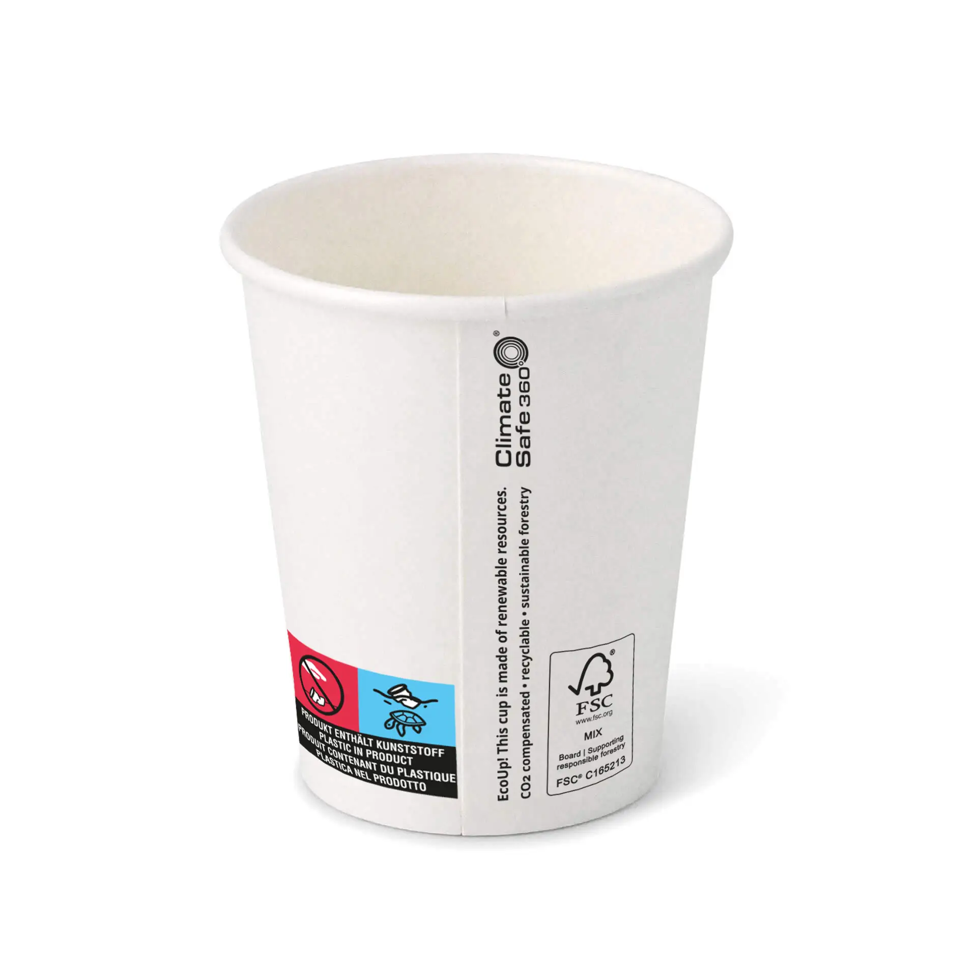 8 oz Paper cup printed with "Coffeelove" (coated), Ø 80 mm, white