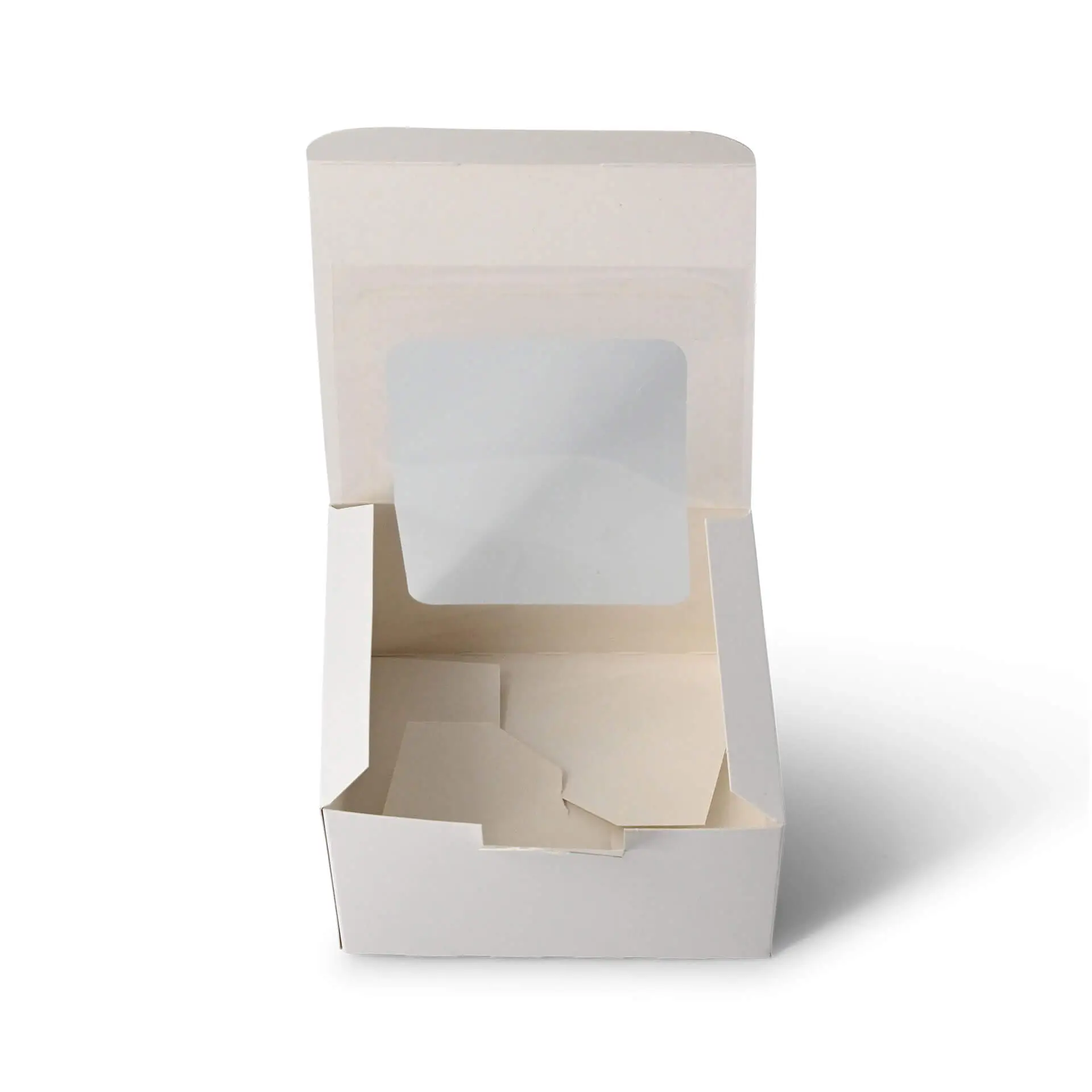 Pastry-boxes 13 x 11 x 8 cm, cellulose-window, white Pastry-boxes 13 x 11 x 8 cm, cellulose-window, white