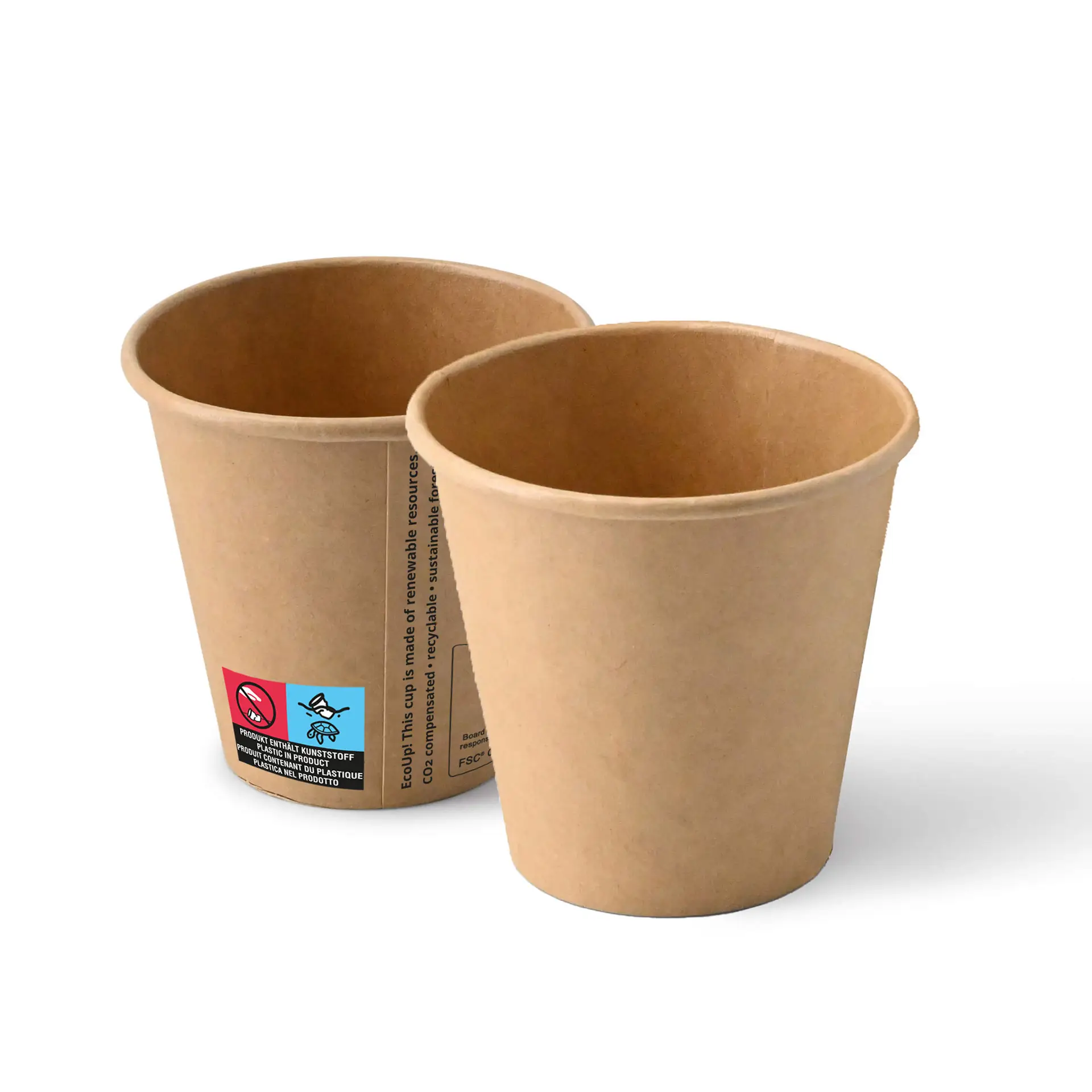 6 oz Paper cups (coated), Ø 80 mm, brown