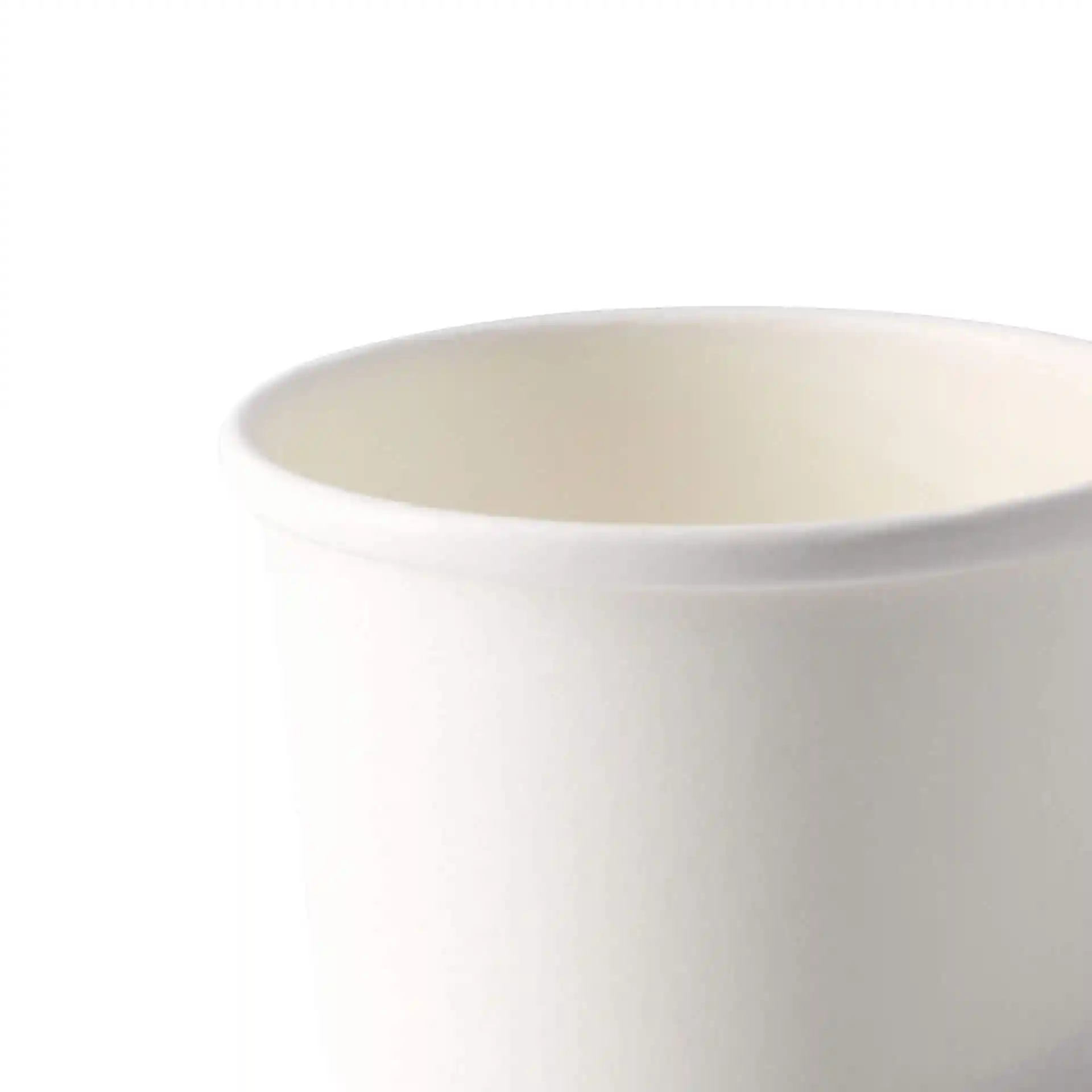 White paperboard soup container with a round shape, 8 oz capacity, and a diameter of 90 mm.