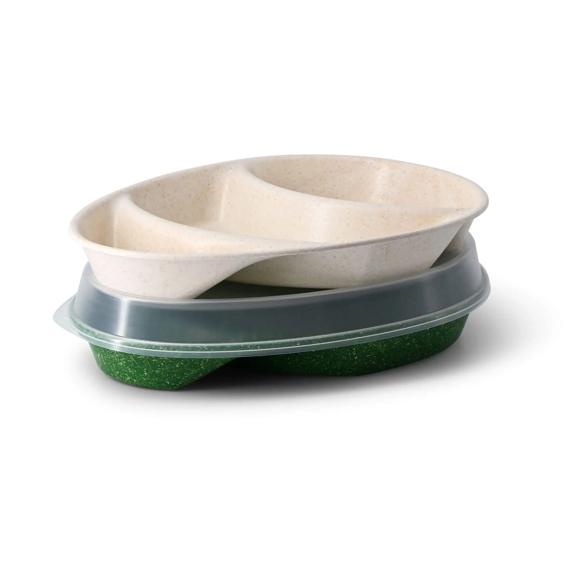 Reusable menu-plates "merways Plate" 27,5 x 20 x 3,5 cm, 3 compartments, tear drop, cashew / creamy white dfc008361-mehrweg-menue-teller-merways-plate-275-x-20-x-35-cm-3-kammern-tropfenfoermig-cashew-creme-weiss-6