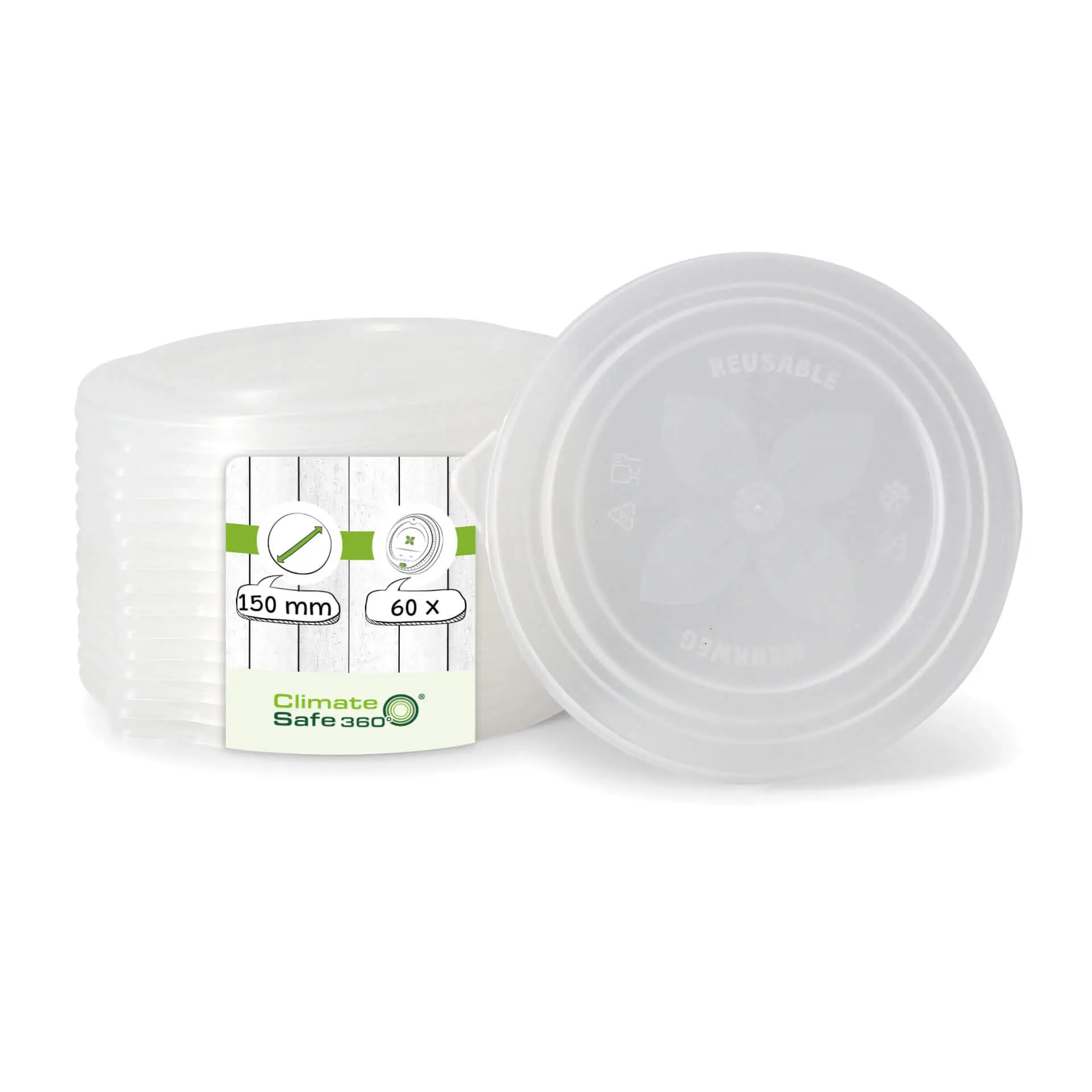 Reusable lids "merways Bowl" Ø 150 mm, PP, transparent Reusable lids "merways Bowl" Ø 150 mm, PP, transparent