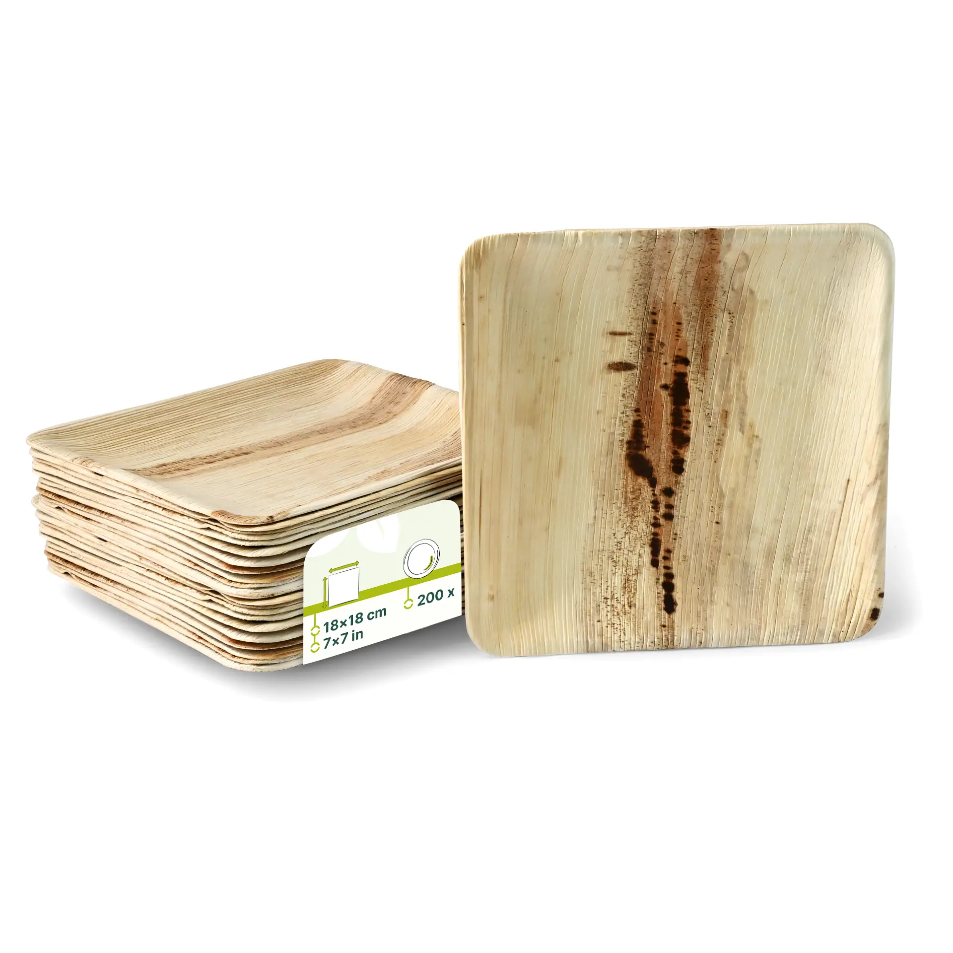 Palm leaf plates "Palmware®" 18 x 18 cm, square Palm leaf plates "Palmware®" 18 x 18 cm, square