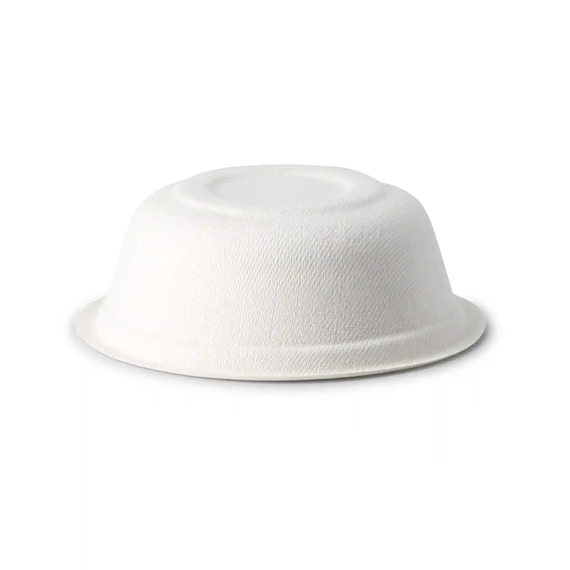 White round sugarcane bowl with a height of 54 mm and a diameter of 155 mm, designed for 500 ml capacity.