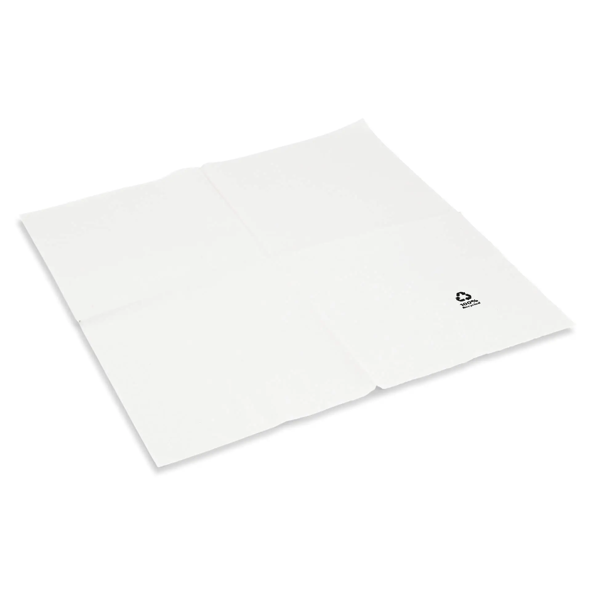Recycled paper napkins 33 x 33 cm, 2-ply, 1/4 fold, white