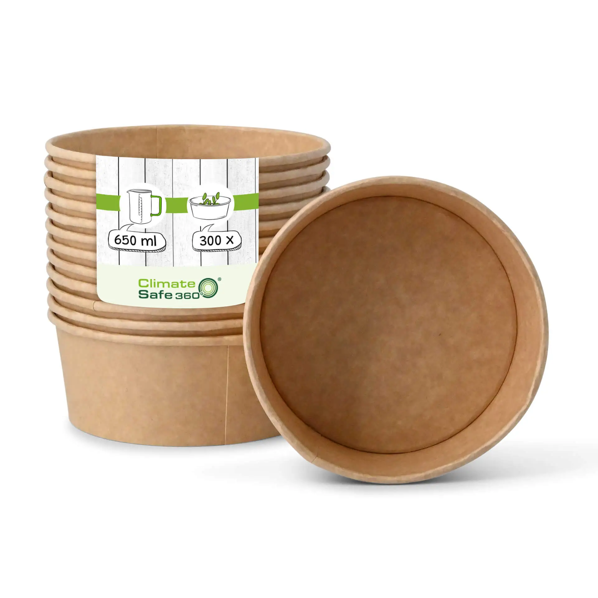 Paper-bowls (eco-friendly coating) 650 ml, Ø 150 mm, brown, round