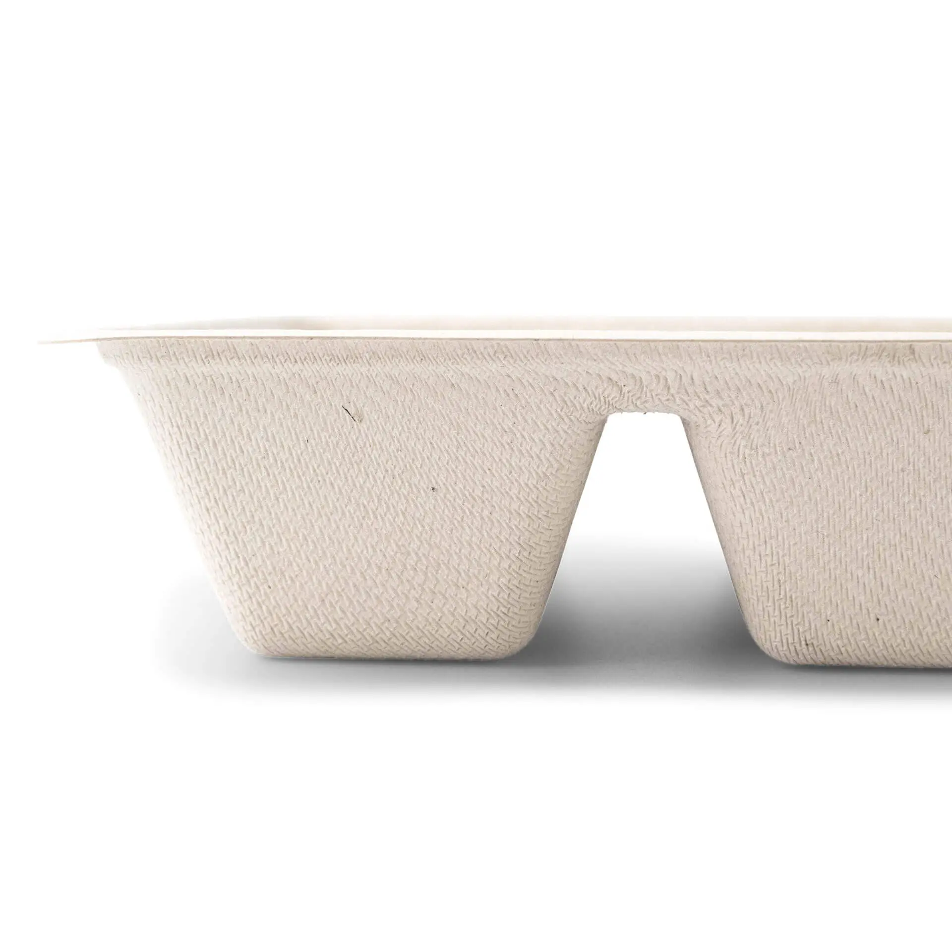 Sugarcane chip tray, 2 compartments, 12 x 20 x 3,5 cm
