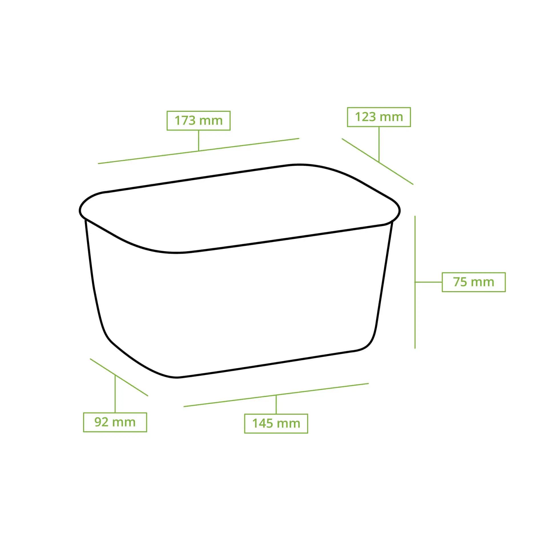 Food Containers 1000 ml, 17,5 x 12,5 x 7,5 cm, kraft, rectangular