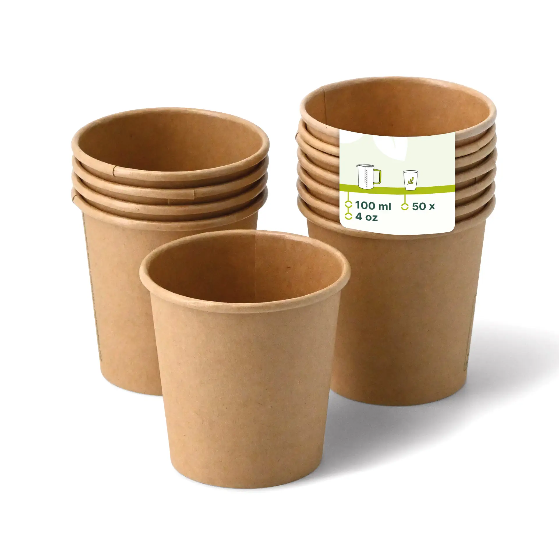 4 oz Paper cups single wall, Ø 62 mm, kraft dhd045101-pappbecher-100-ml-4-oz-62-mm-braun
