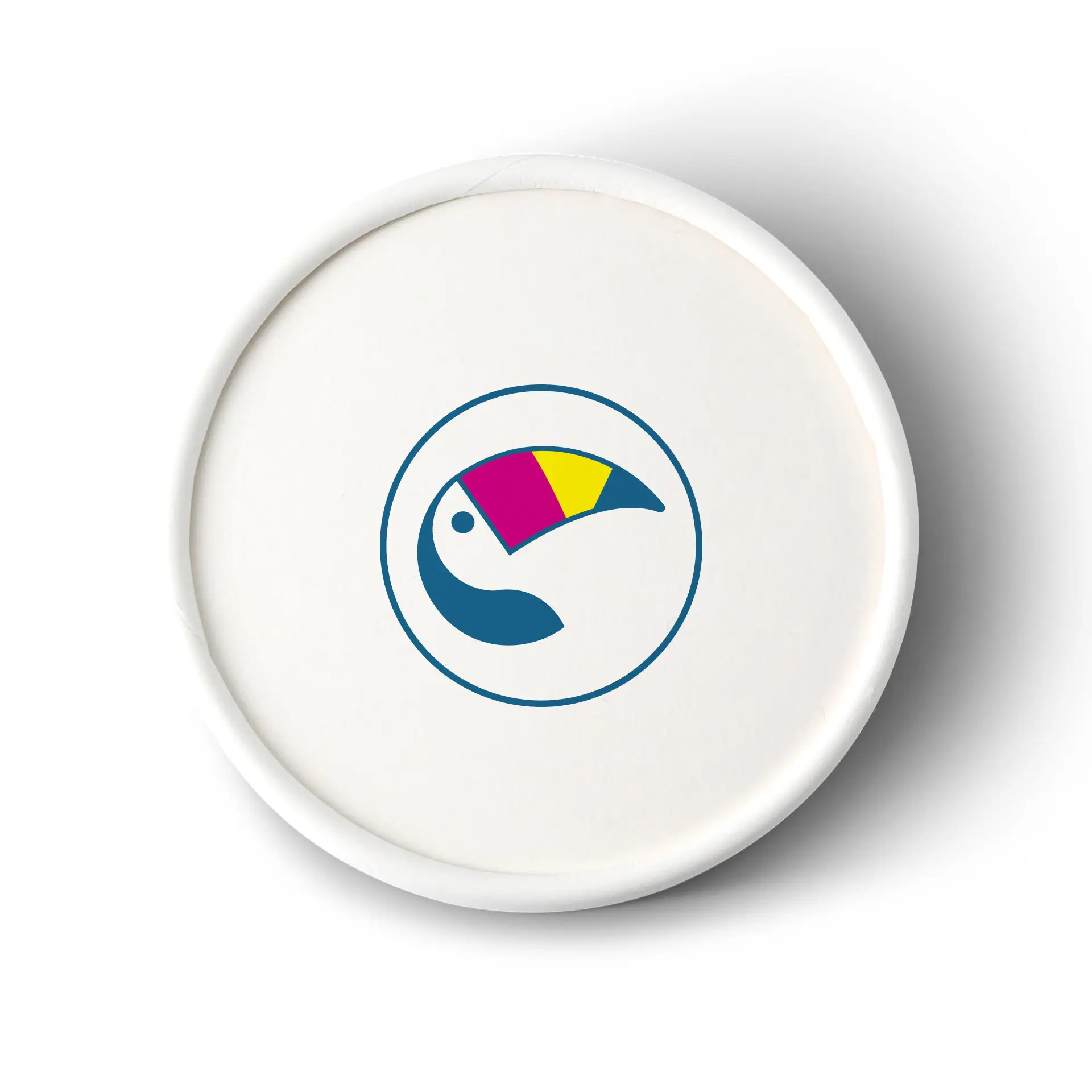 Printed lids for ice cream cups, ⌀ 75 mm, white, PLA-coated