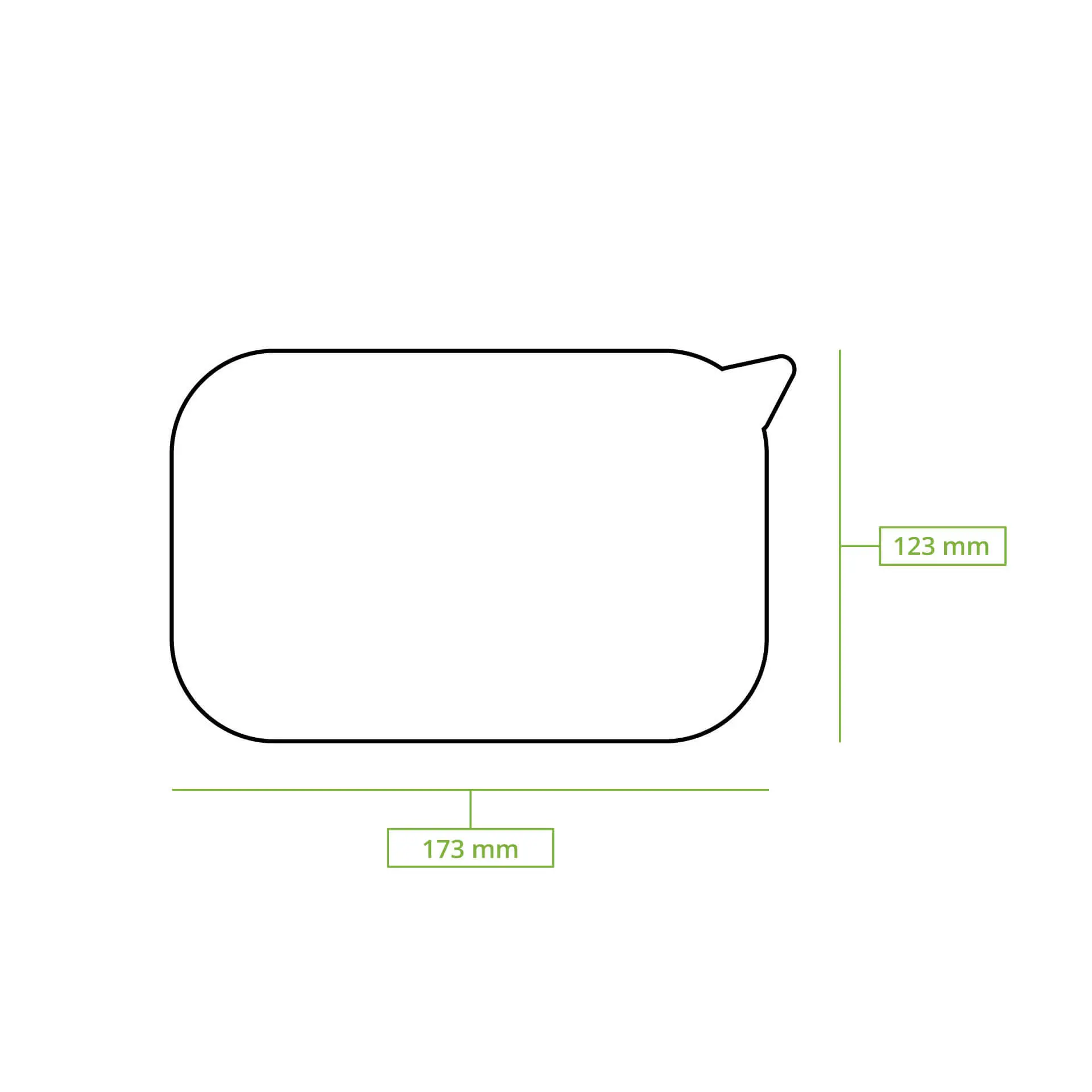 rPET lids 17,5 x 12,5 cm, clear, rectangular