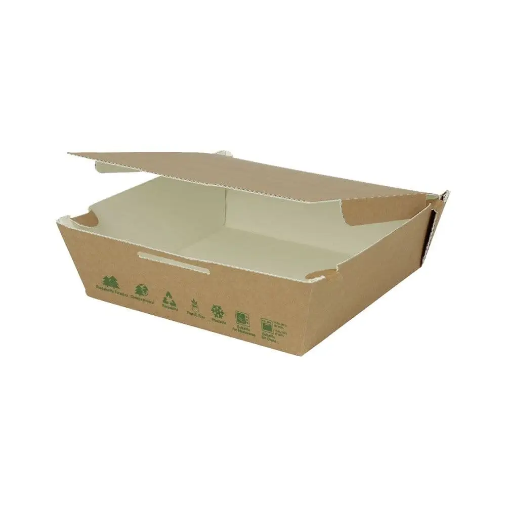 Takeaway-cardboard boxes x1700 ml, heat proof, brown, bio-coated dfc042611-take-away-boxen-aus-karton-1700-ml-hitzebestaendig-braun-biobeschichtet-1
