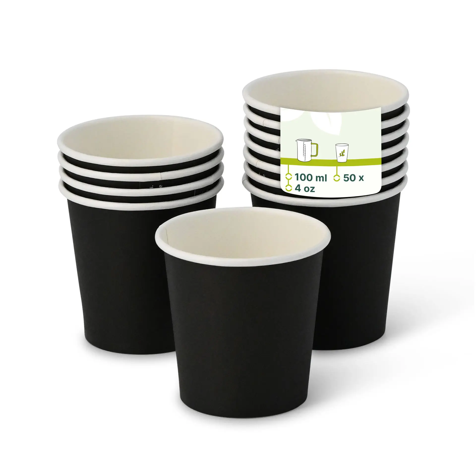 4 oz Paper cups single wall, Ø 62 mm, black dhd045211-pappbecher-100-ml-4-oz-62-mm-schwarz