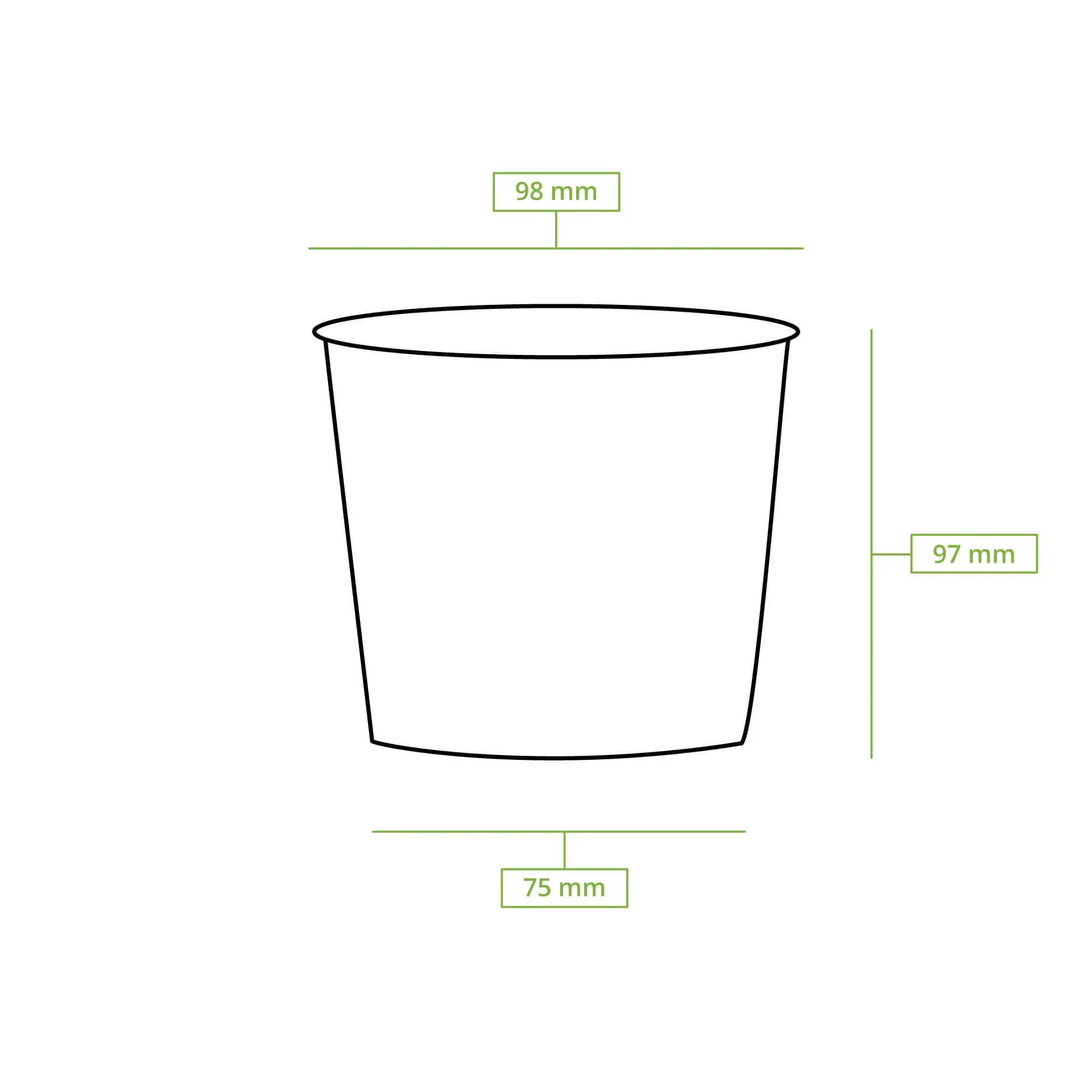 Soup cup to go made of cardboard (Premium) 16 oz, Ø 95 mm, brown, eco-friendly coating