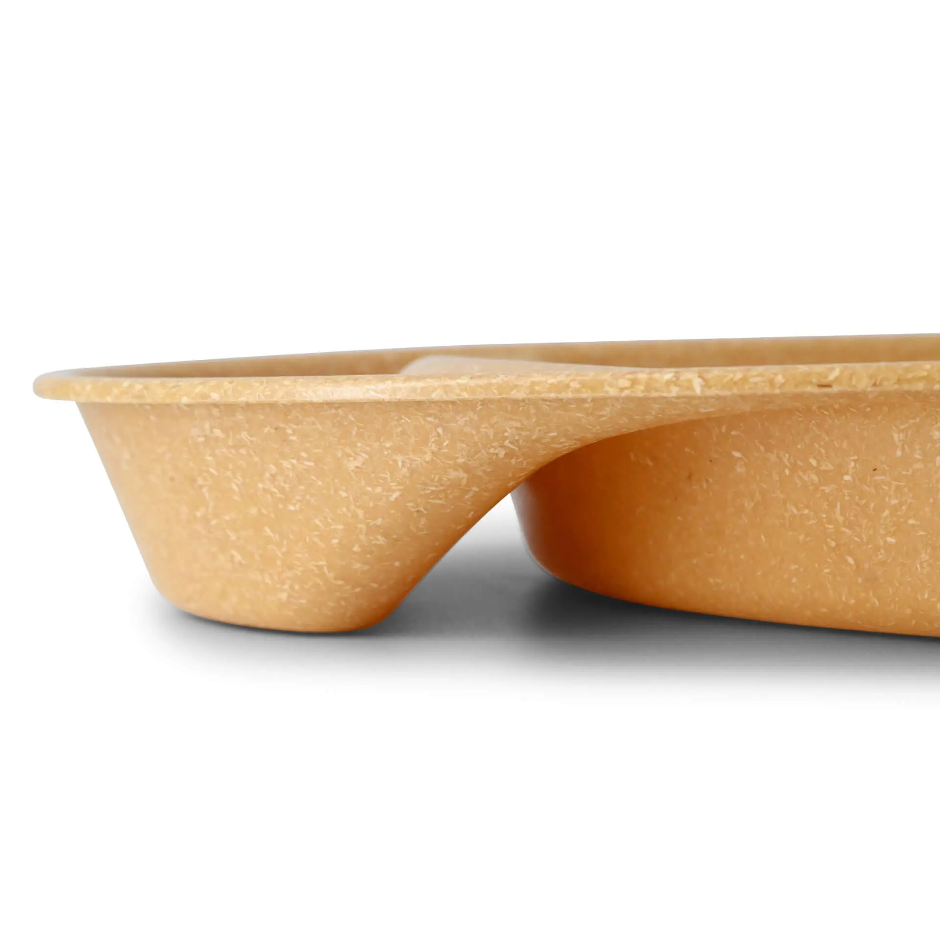 | 2 FOR 1 | Reusable divided plates "merways Plate" 27.5 × 20 × 3.5 cm, 2 compartments, teardrop, caramel / brown