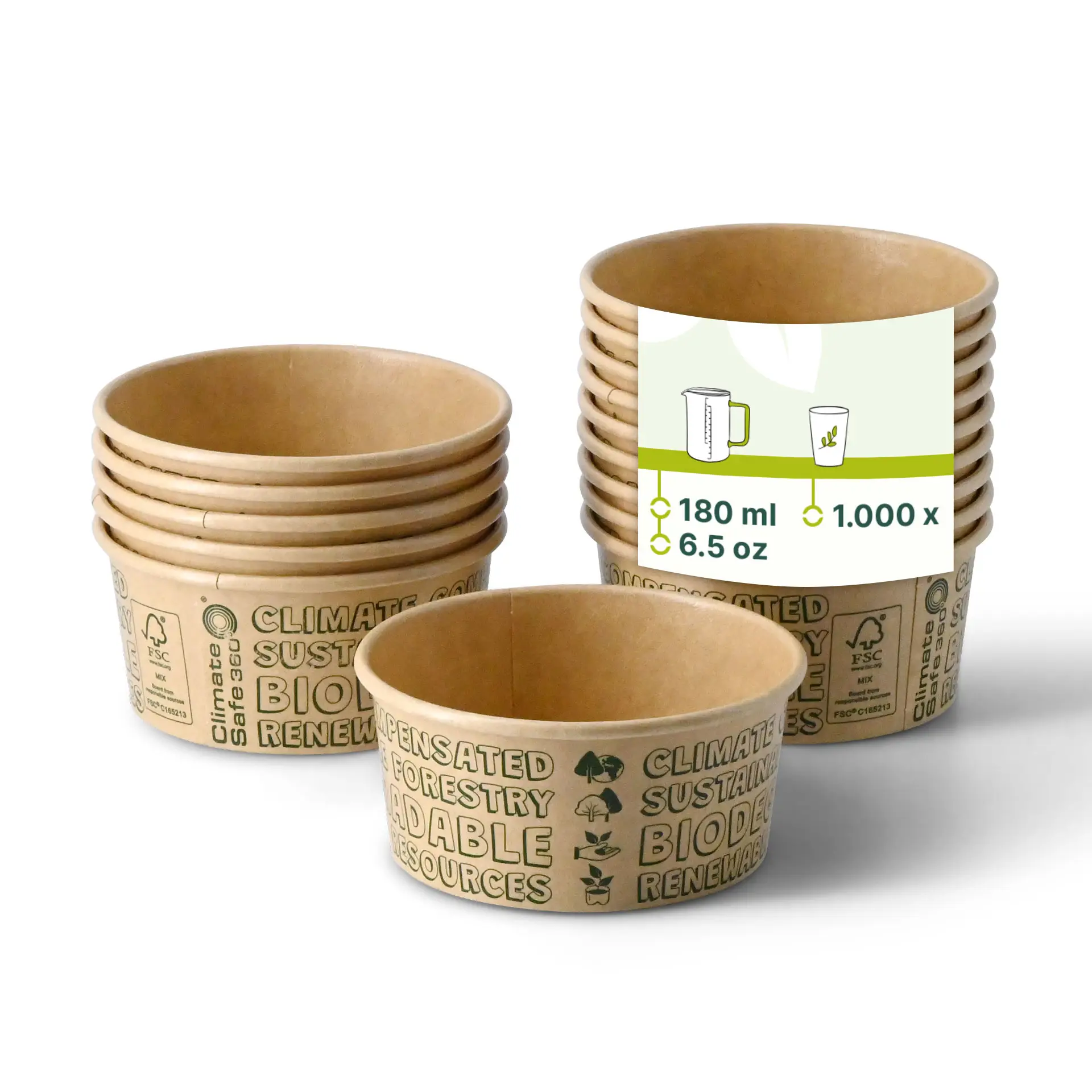 4 oz, max. 6 oz Paper Ice Cream Cups XS, Ø 92 mm, brown 4 oz, max. 6 oz Paper Ice Cream Cups XS, Ø 92 mm, brown