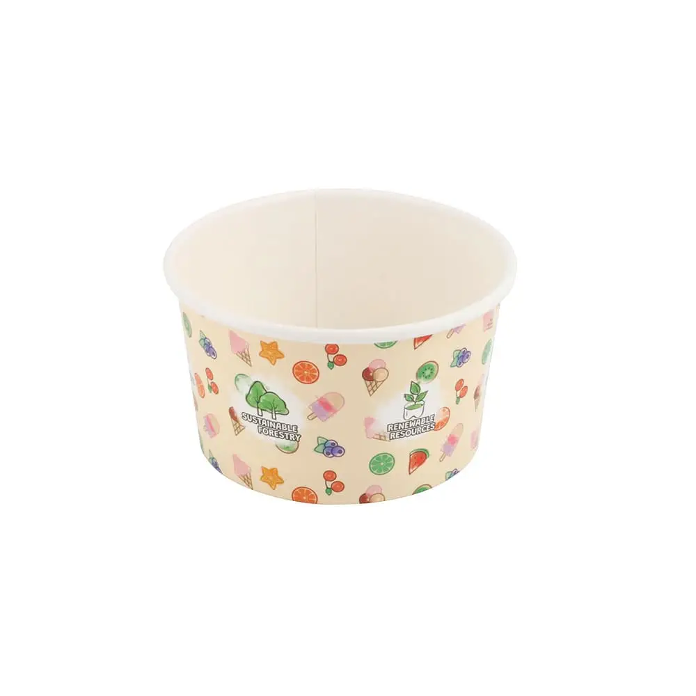 Paper Ice Cream Container 150 ml / 6 oz, yellow
