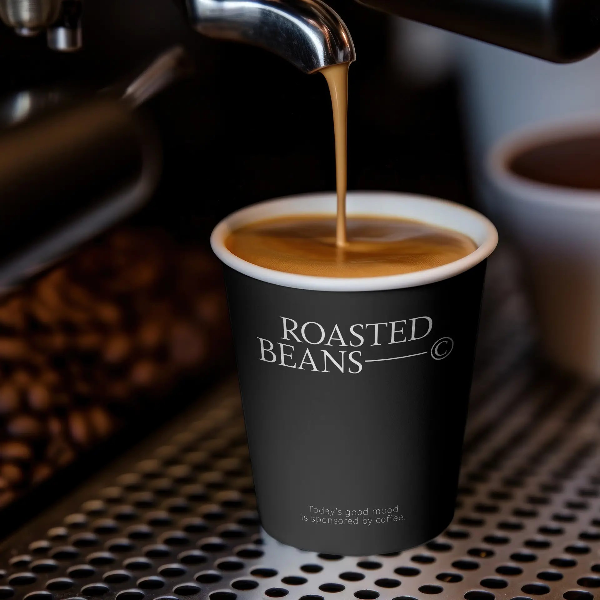Paper cups with logo (single-wall), 100 ml / 4 oz, white, water-based barrier