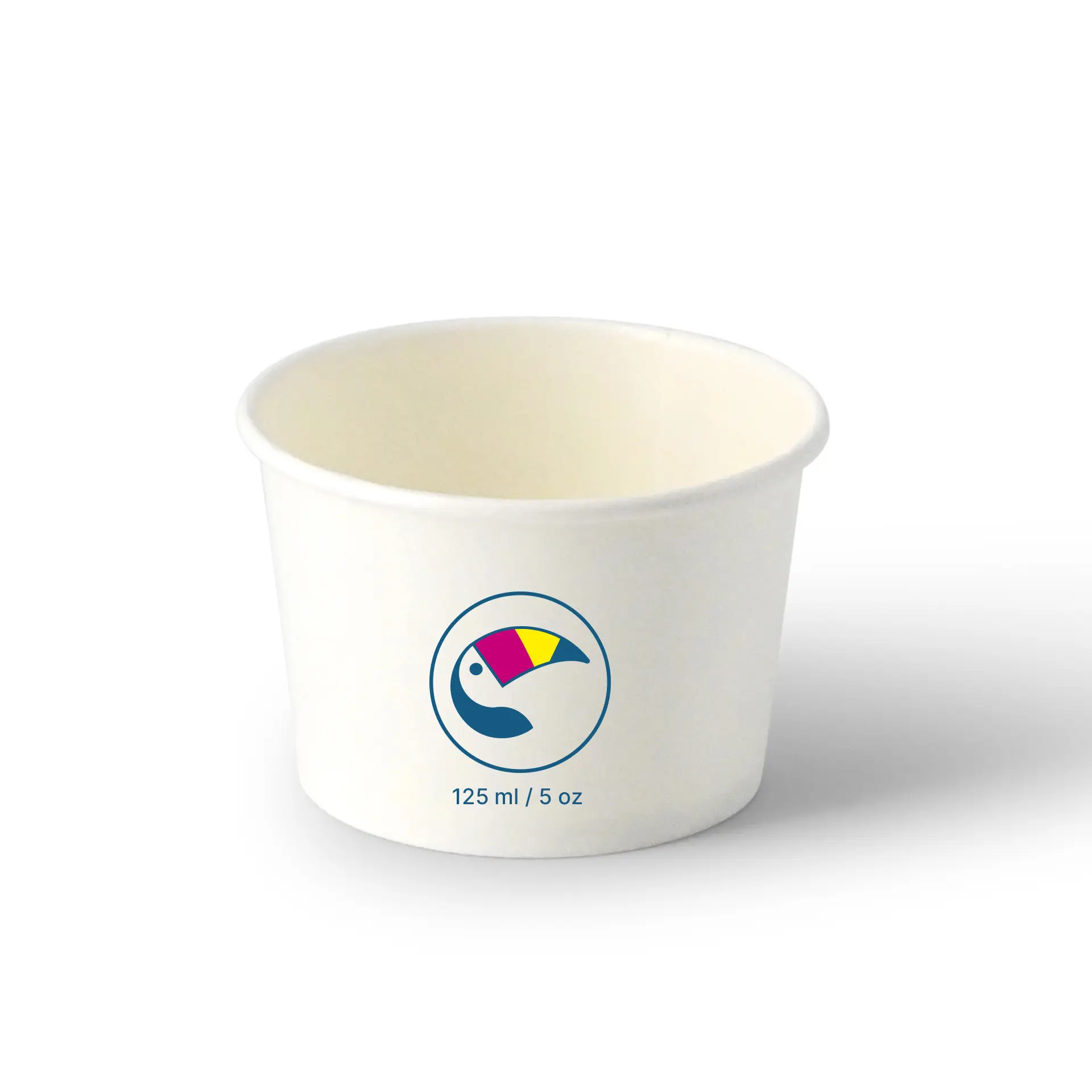 Print ice cream cups (optional with lid), 125 ml / 5 oz, white, water-based coating