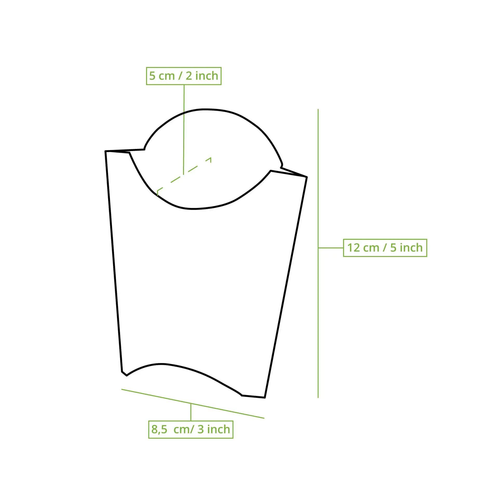 Cardboard chips scoops 8.5 x 5 x 12 cm, brown Cardboard chips scoops 8.5 x 5 x 12 cm, brown