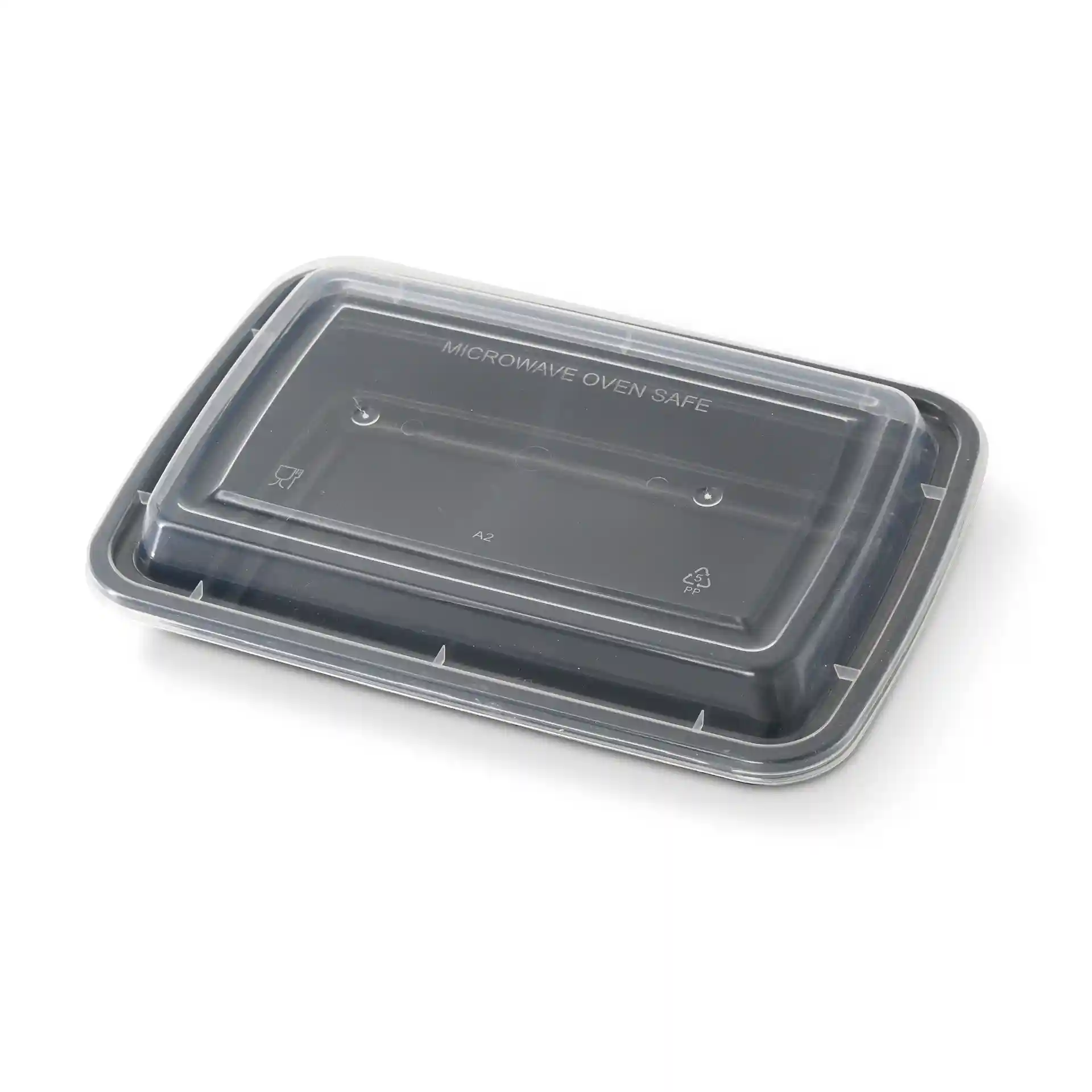 Transparent rectangular reusable lid made of polypropylene, measuring 187 mm by 128 mm.